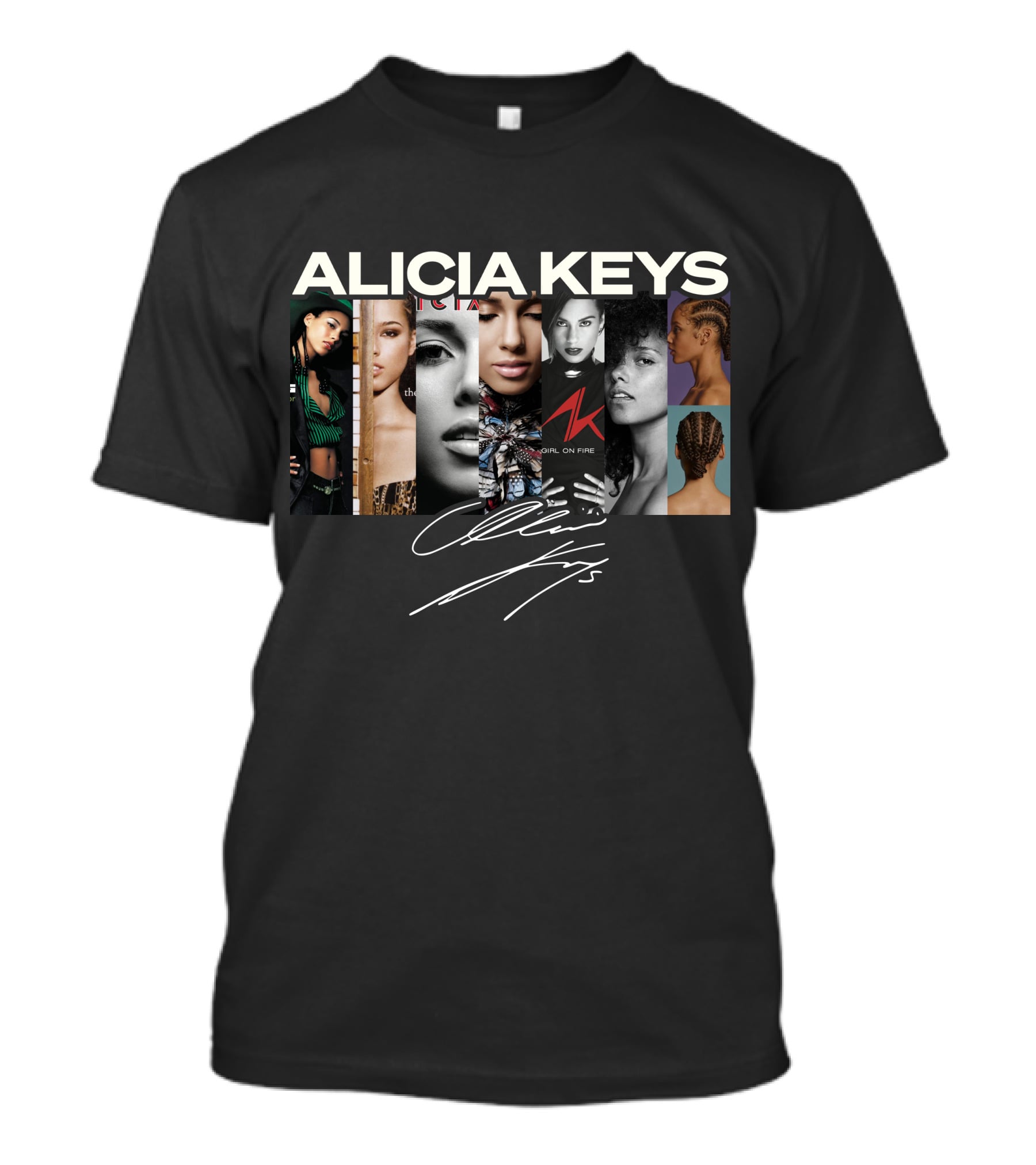 Alicia Keys Girl On Fire Signature Collage T-Shirt