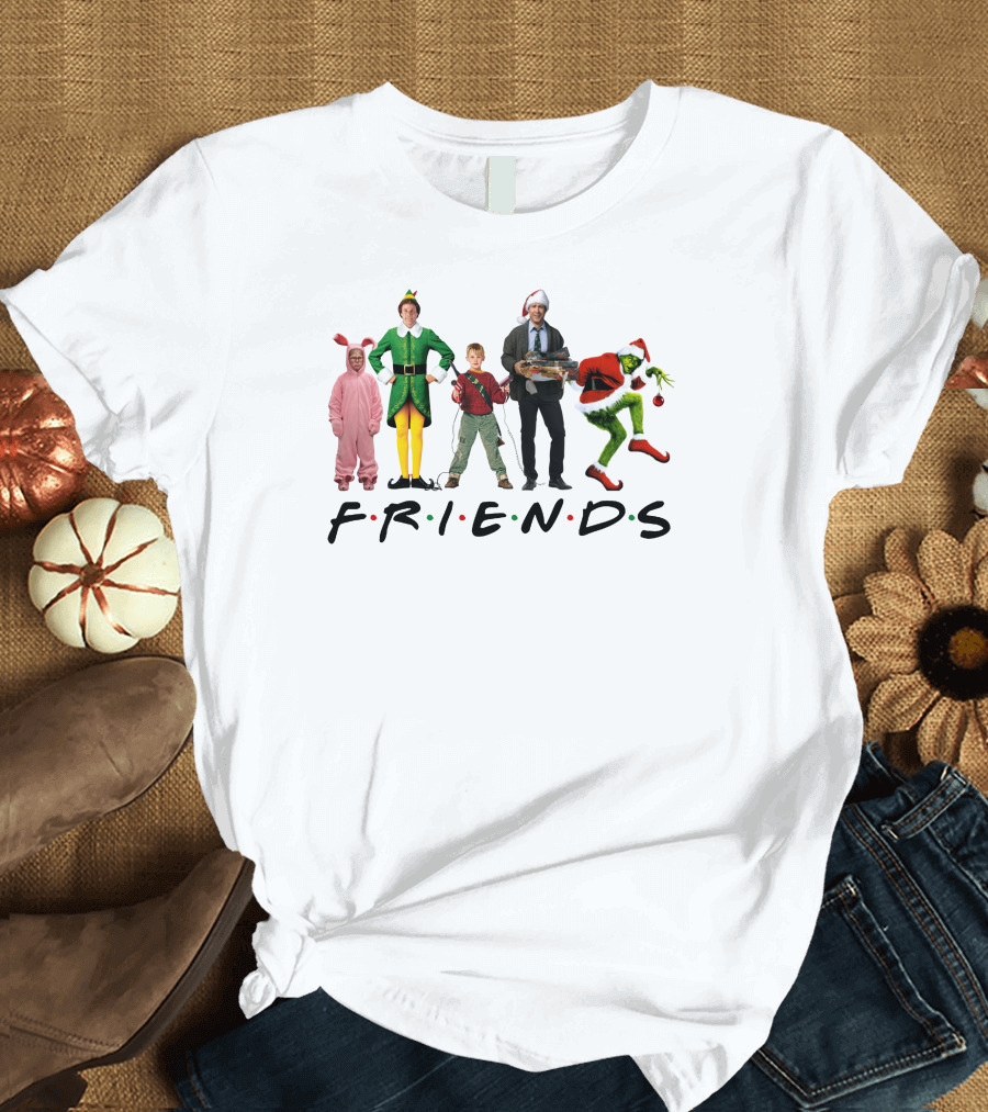 Friends Christmas Movie Elf Grinch Bunny Boilerplate T-Shirt
