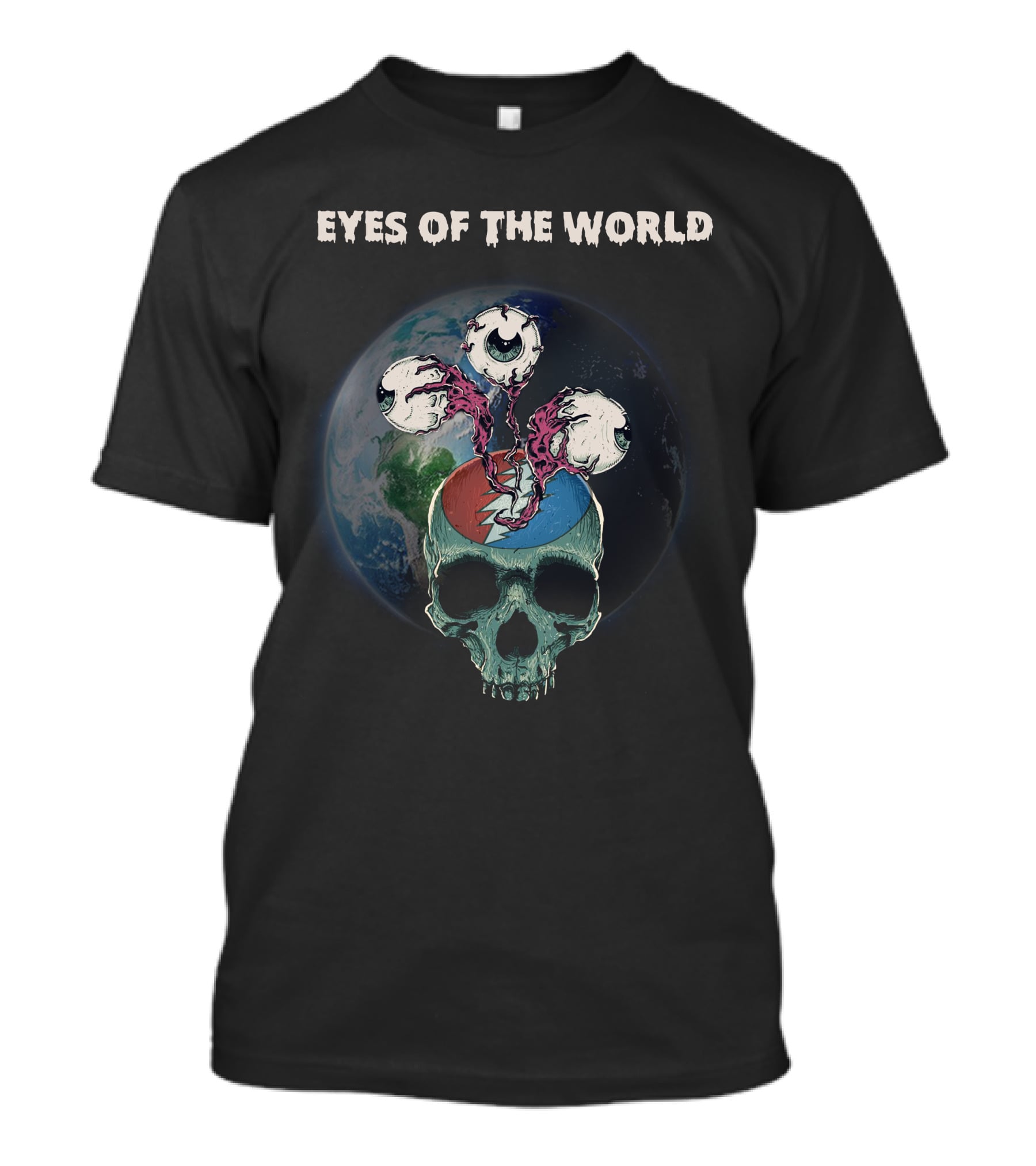 EYES OF THE WORLD SKULL EARTH GRATEFUL DEAD T-Shirt