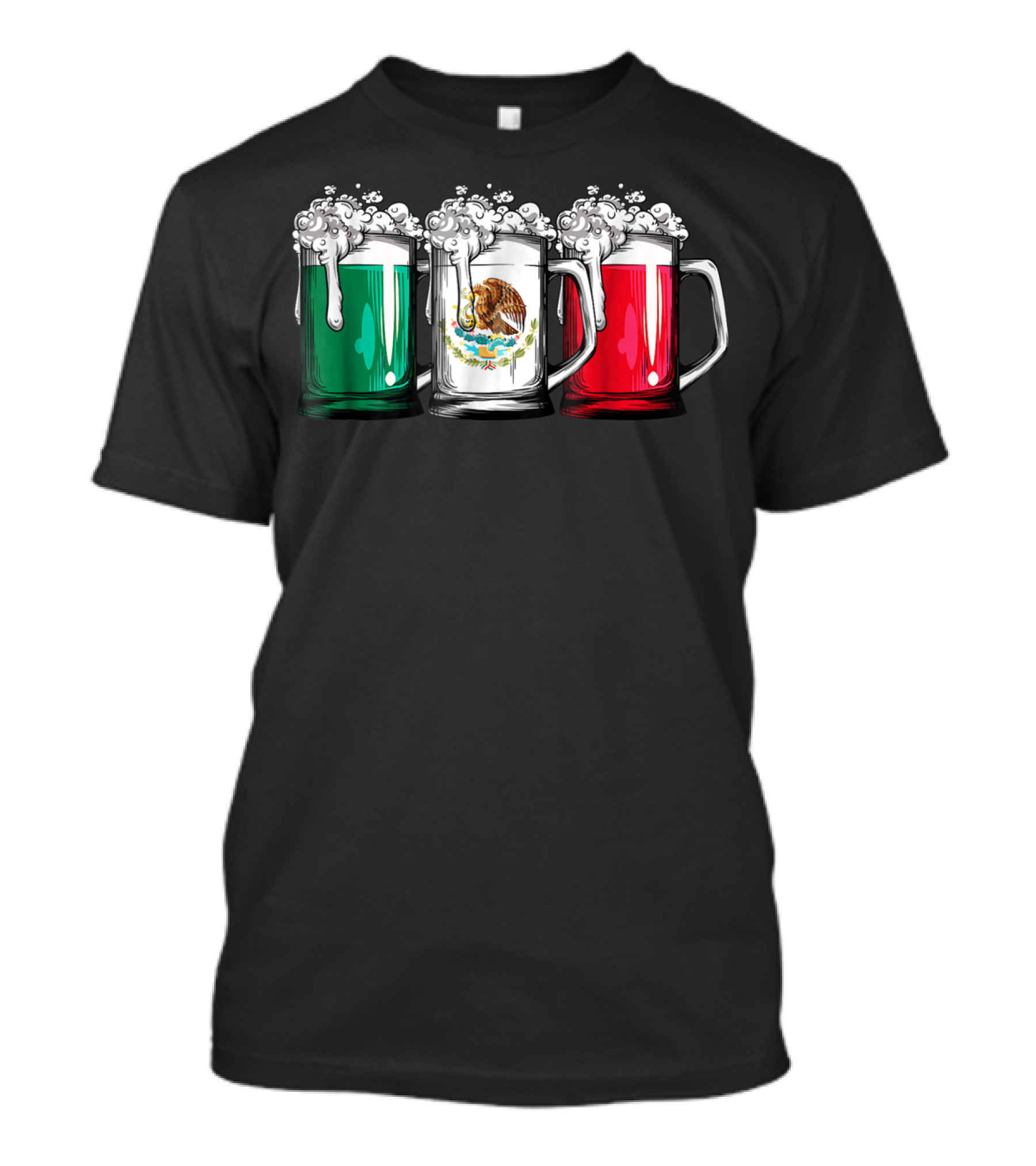 Beer Mugs Mexican Flag Cinco De Mayo Mexico T-Shirt