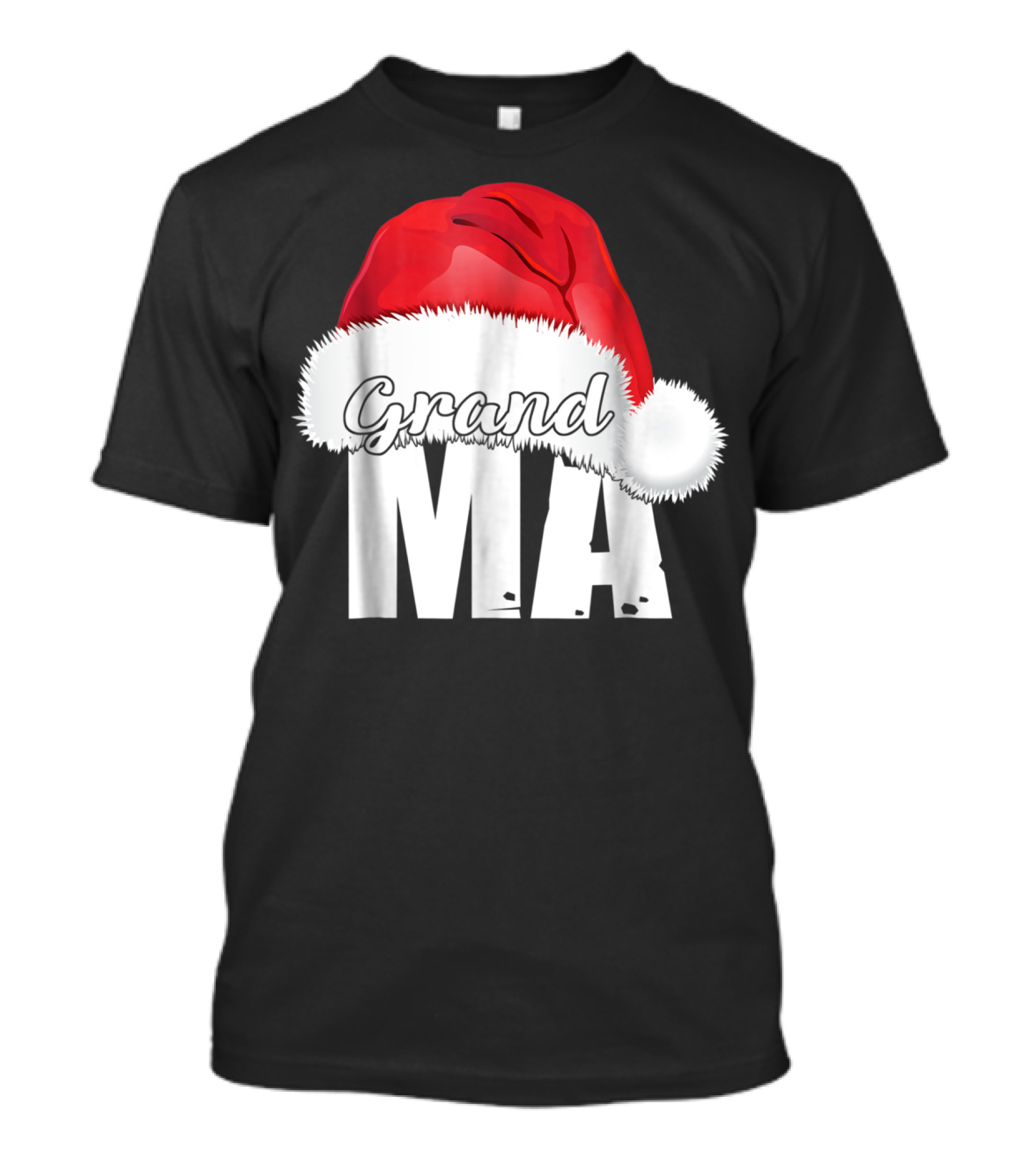 Grandma Christmas Santa Hat Family T-Shirt