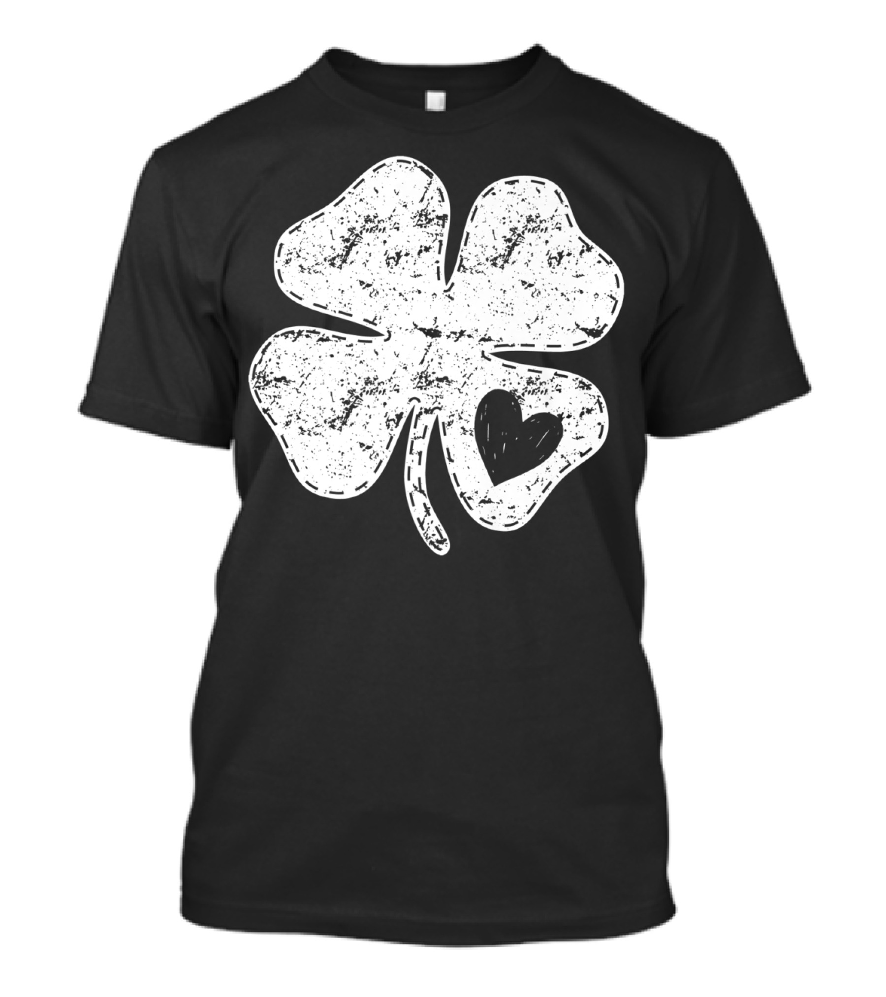 I Love Shamrock Heart St Patricks Day Four Leaf Clover Rustic Charm T-Shirt