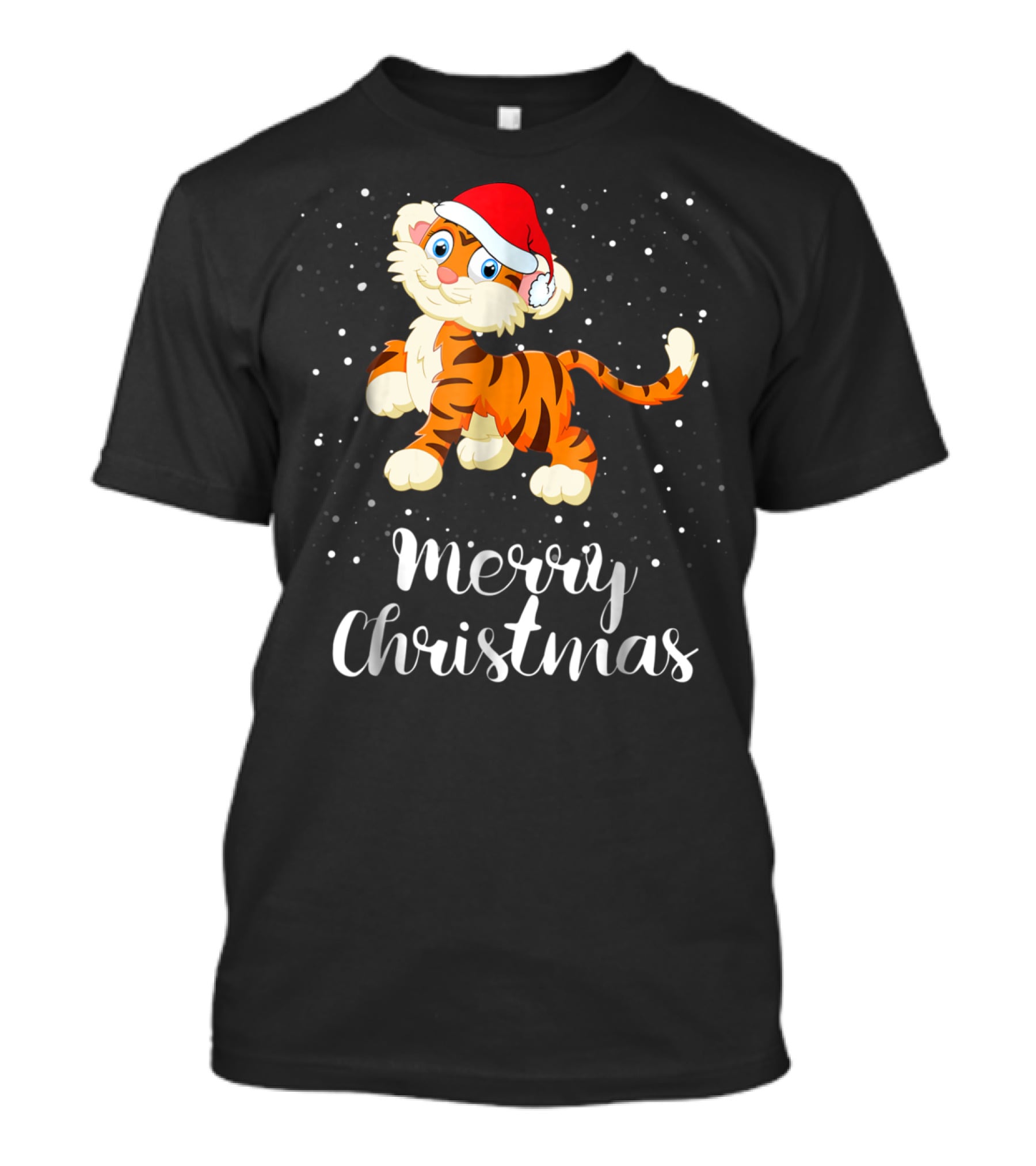 Merry Christmas Tiger Funny Christmas Matching Family Group T-Shirt
