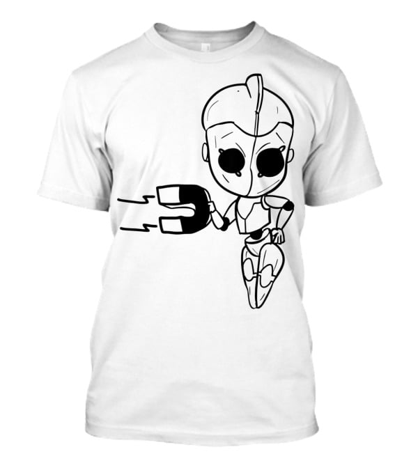 Valentines Couples Girl Her Him Girls Magnet Robot T-Shirt