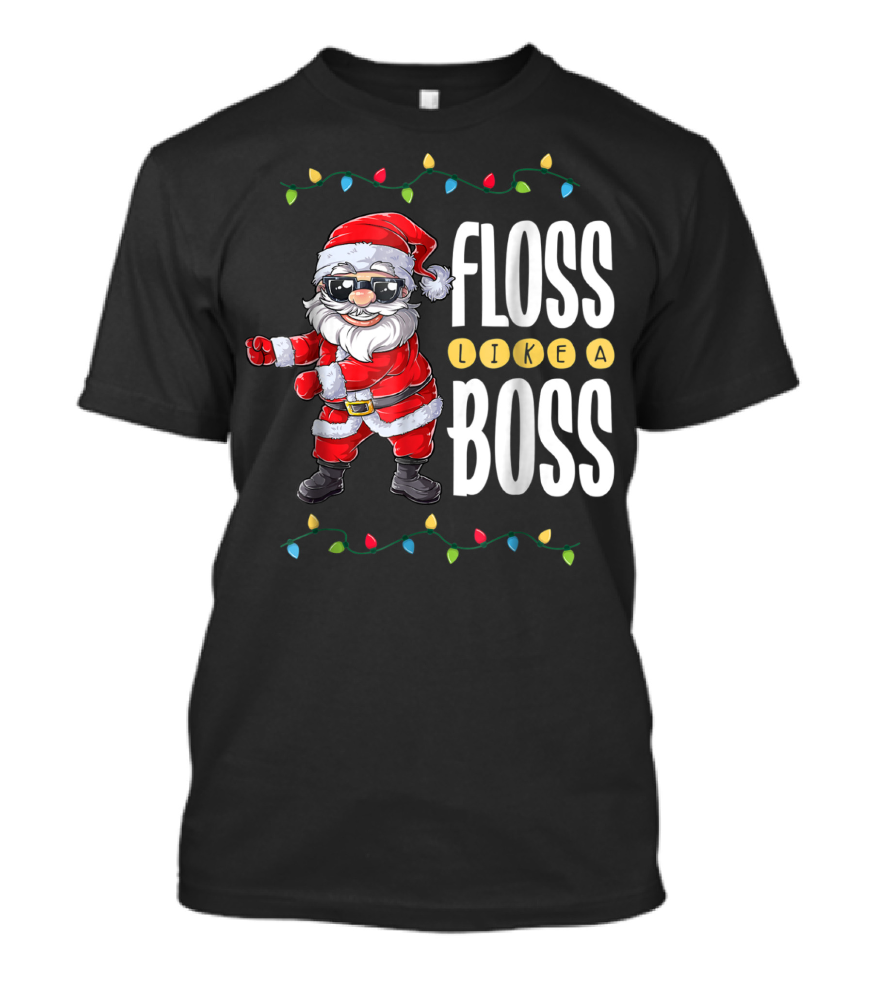 Christmas Santa Floss Like A Boss Flossing 8 Dance Lights T-Shirt