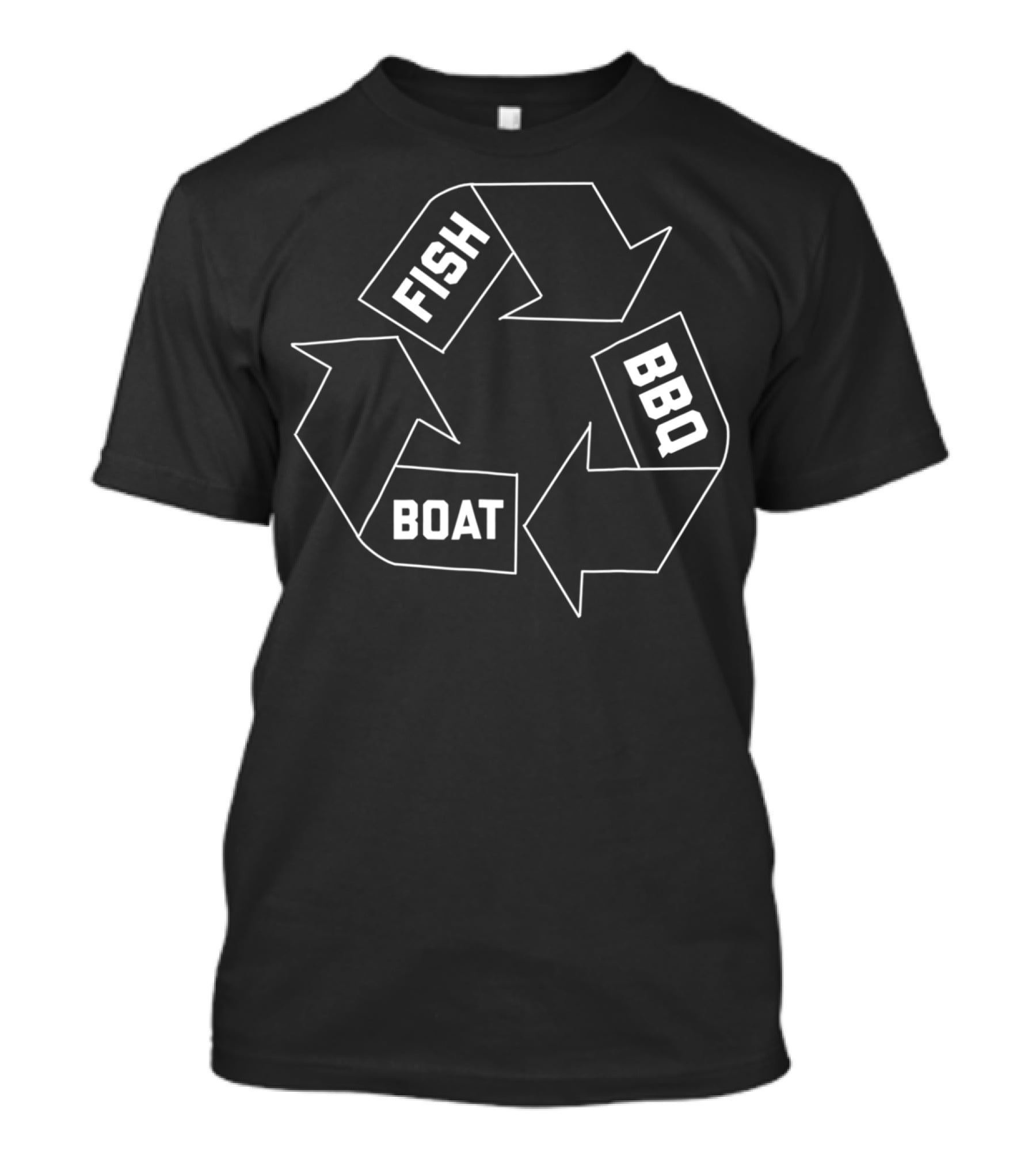 Fish Boat BBQ Dad Grill Sailing20 Recycle T-Shirt