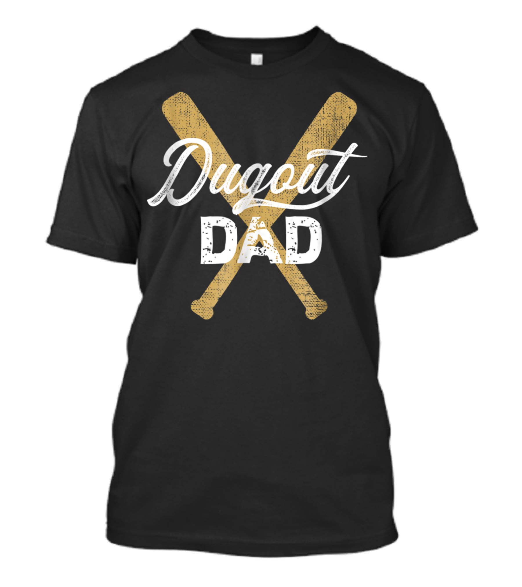 Dugout Dad Baseball Crossed Bats T-Shirt