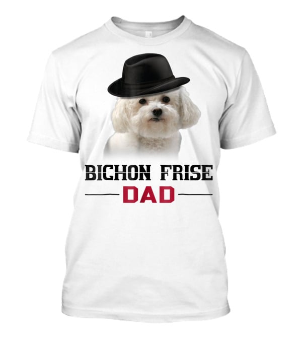 Bichon Frise Dad Puppy Wearing Fedora T-Shirt
