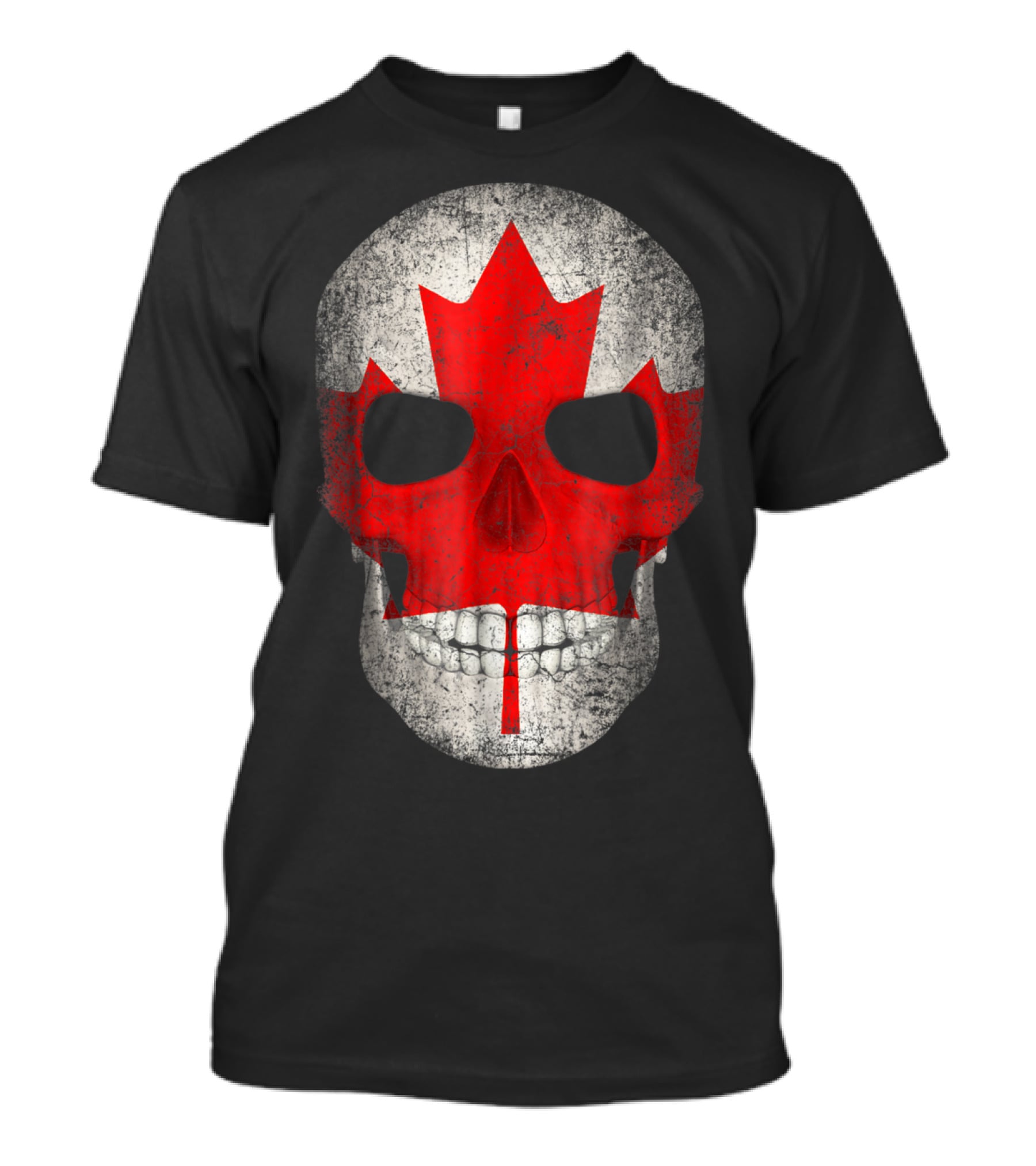 Canada Flag Skull Hockey Dad Canadian Boys T-Shirt