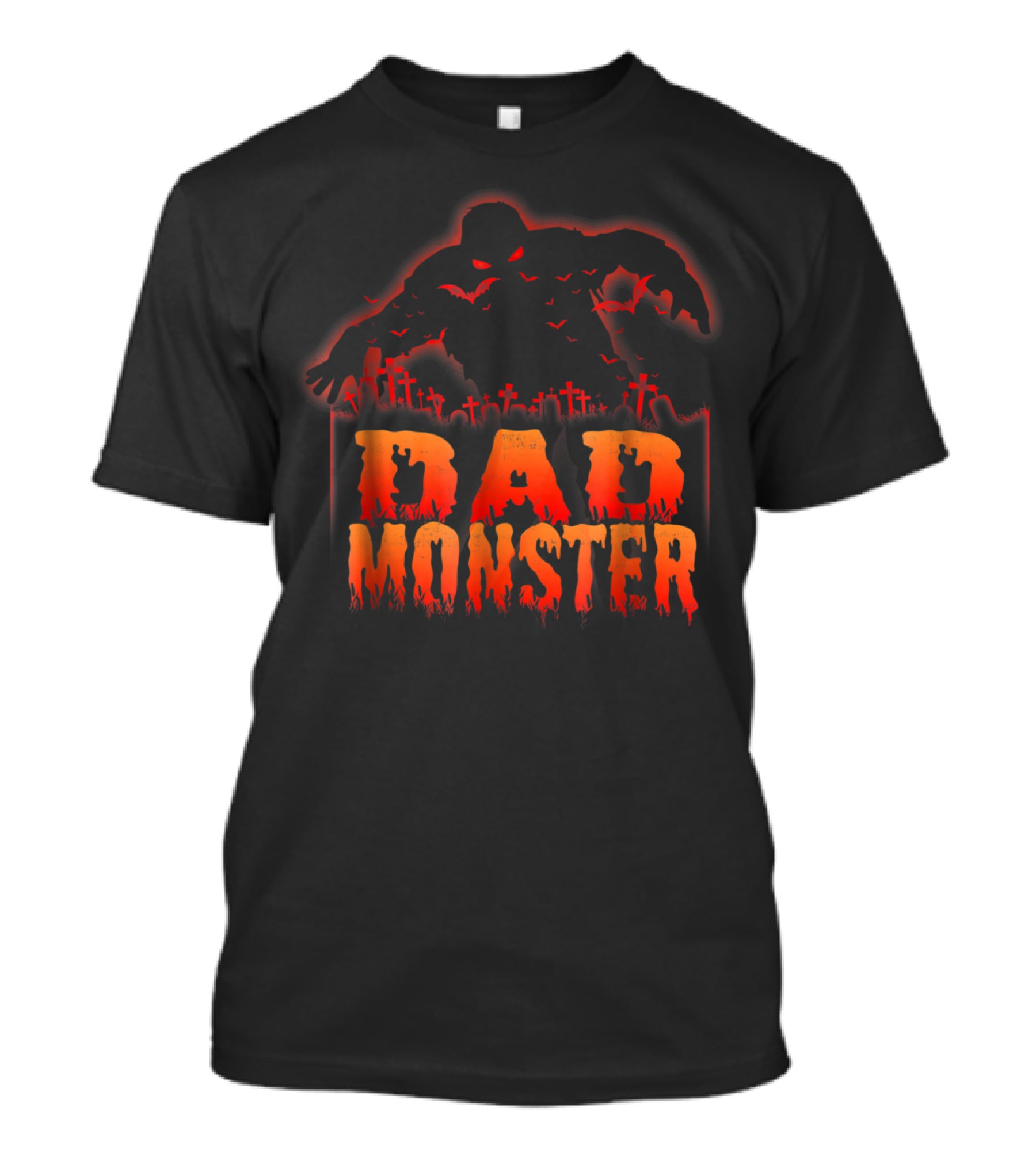 Dad Monster Halloween Graveyard Silhouette Spooky 98 T-Shirt