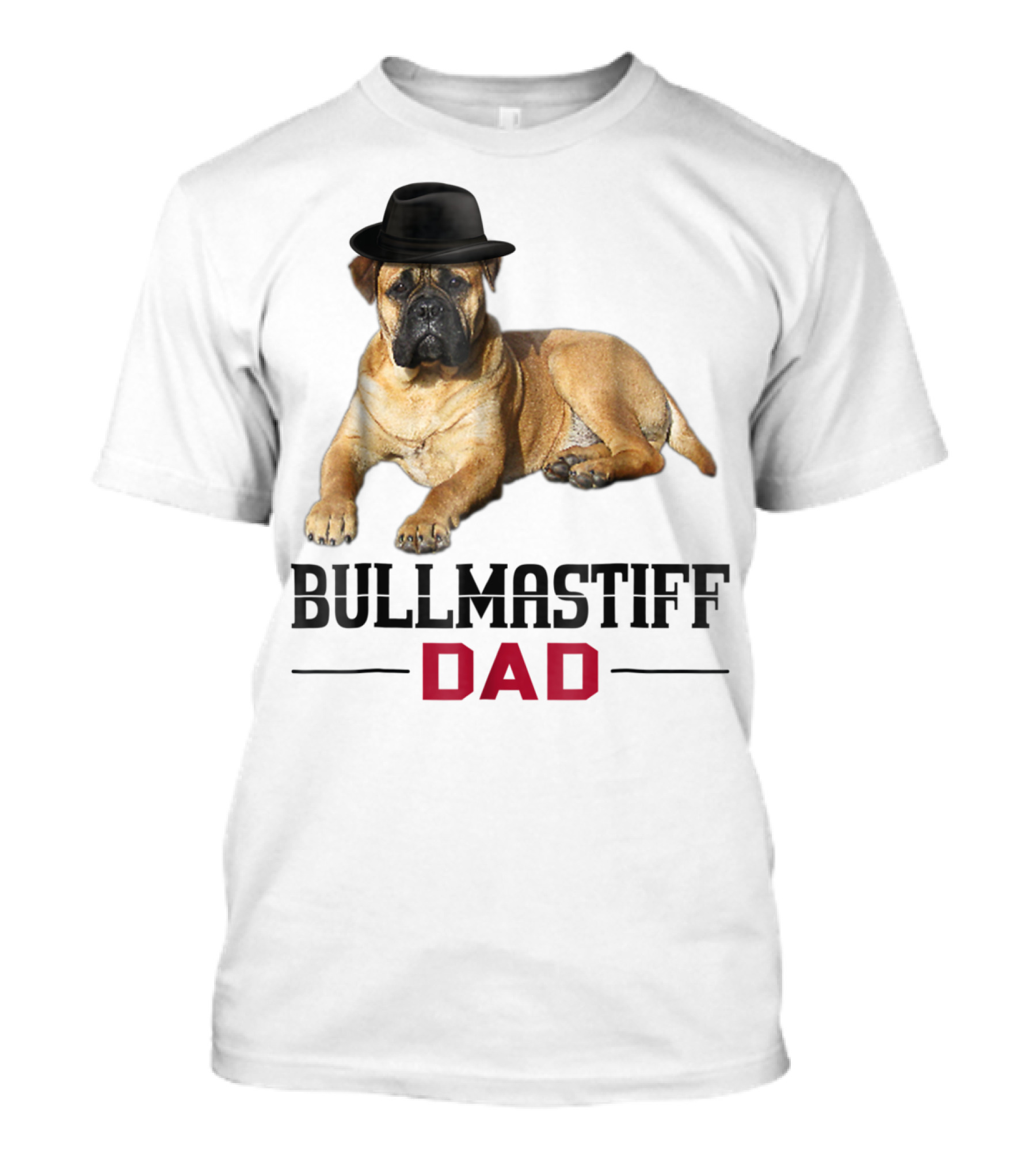 Bullmastiff Dad With Dog Lovers Hat T-Shirt
