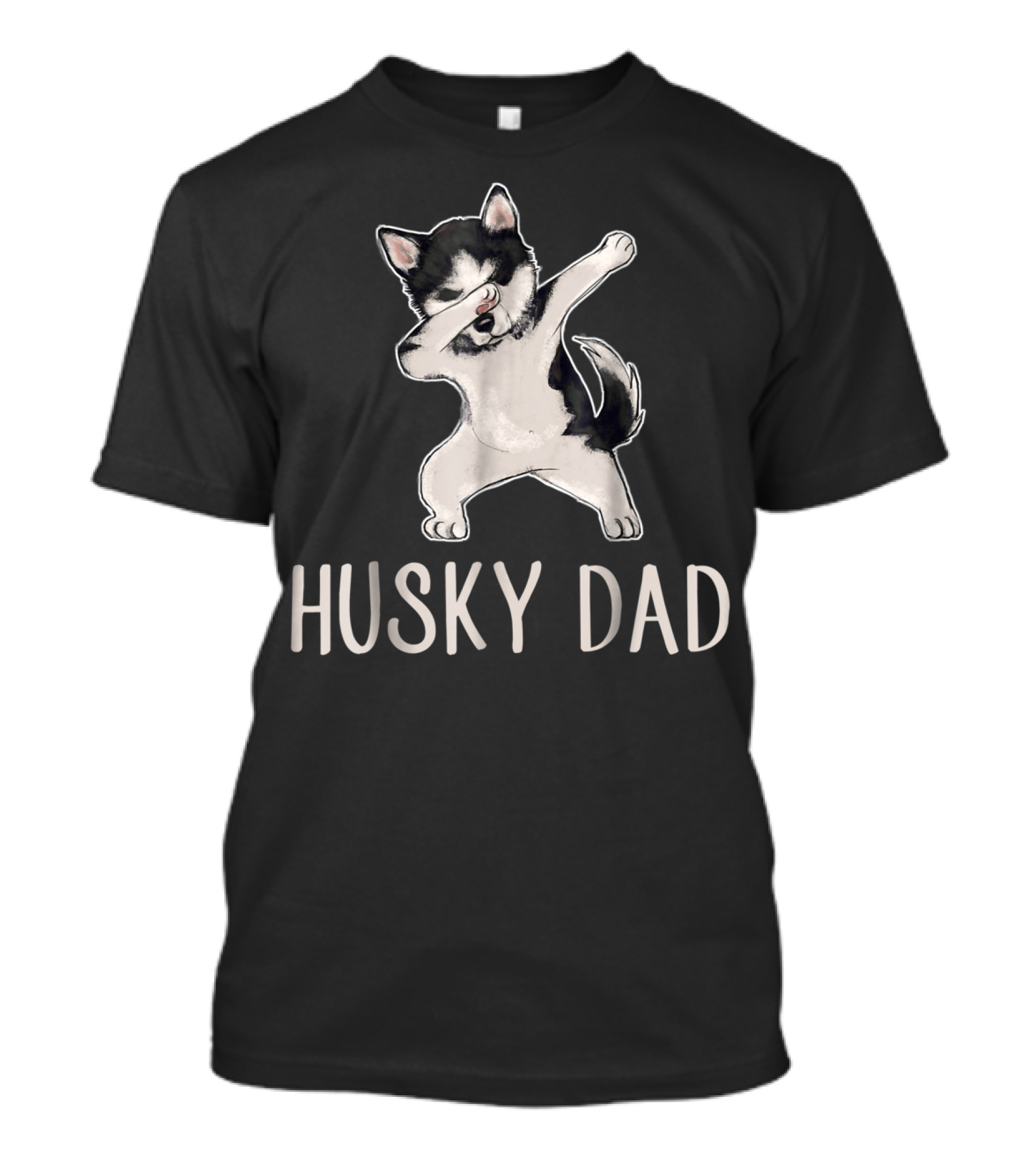 Husky Dad Funny Dabbing Cool Husky Dad T-Shirt