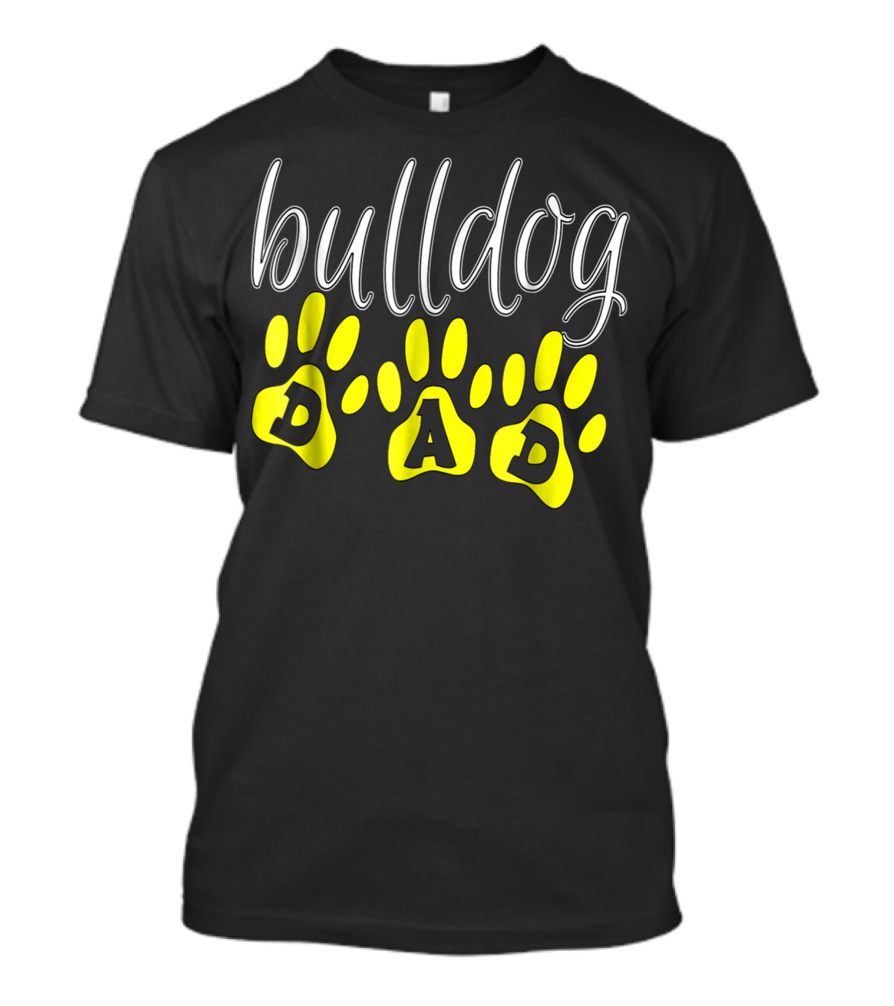 Bulldog Dad Paw Print Cute Puppy Lover T-Shirt