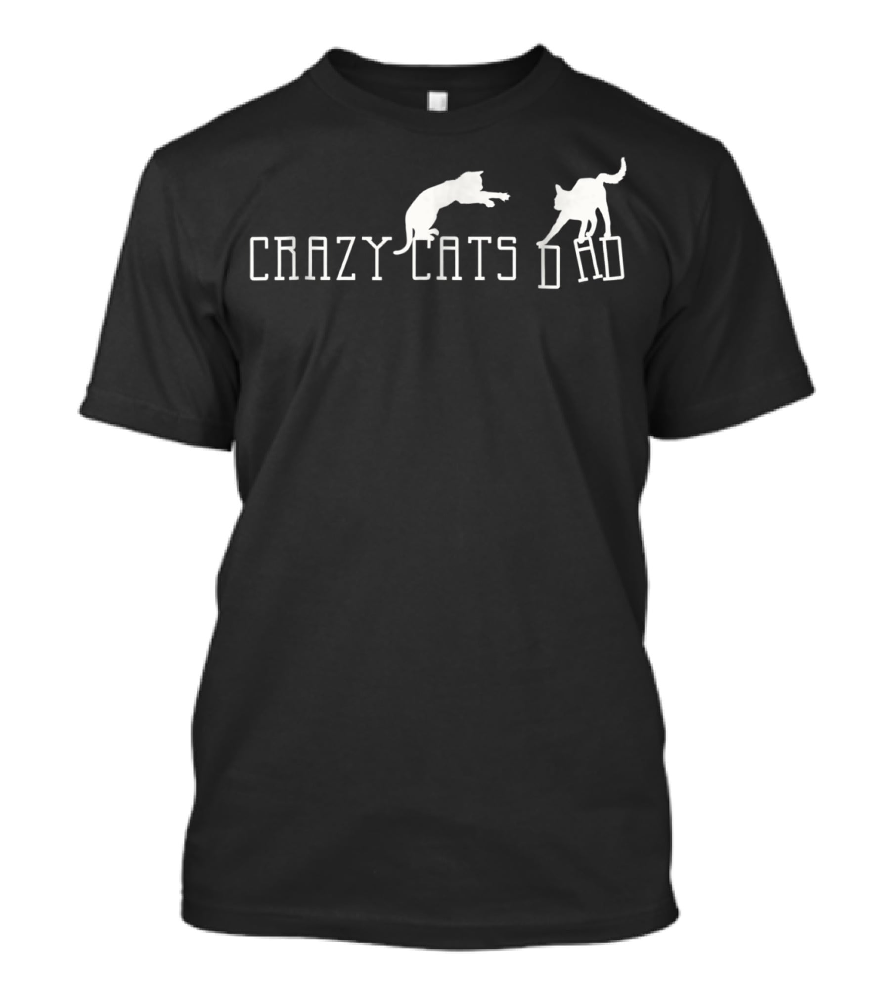 Crazy Cats Dad Fantasy Silhouette Animal Fun T-Shirt