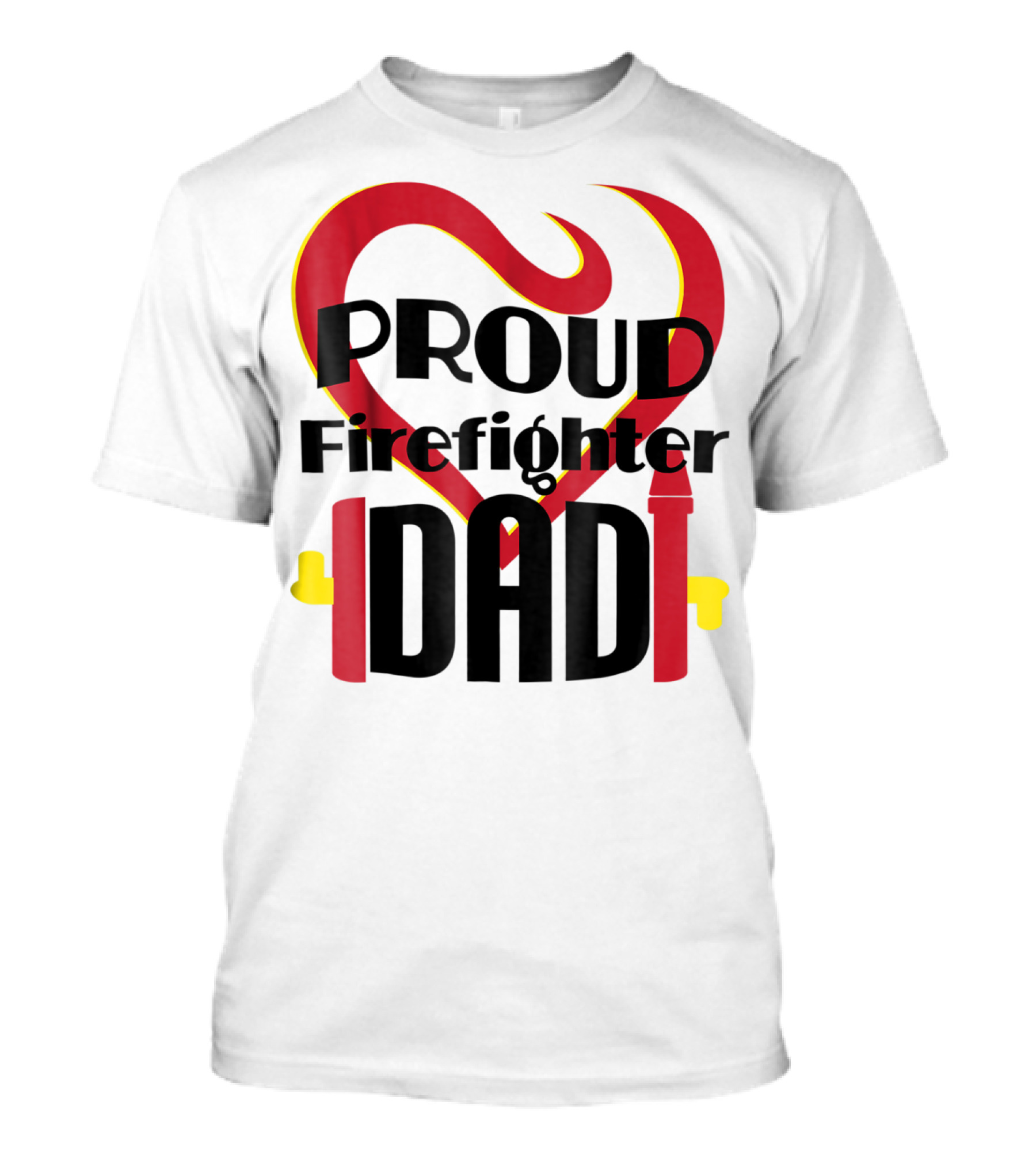 Proud Firefighter Dad Heart Captain Pride T-Shirt
