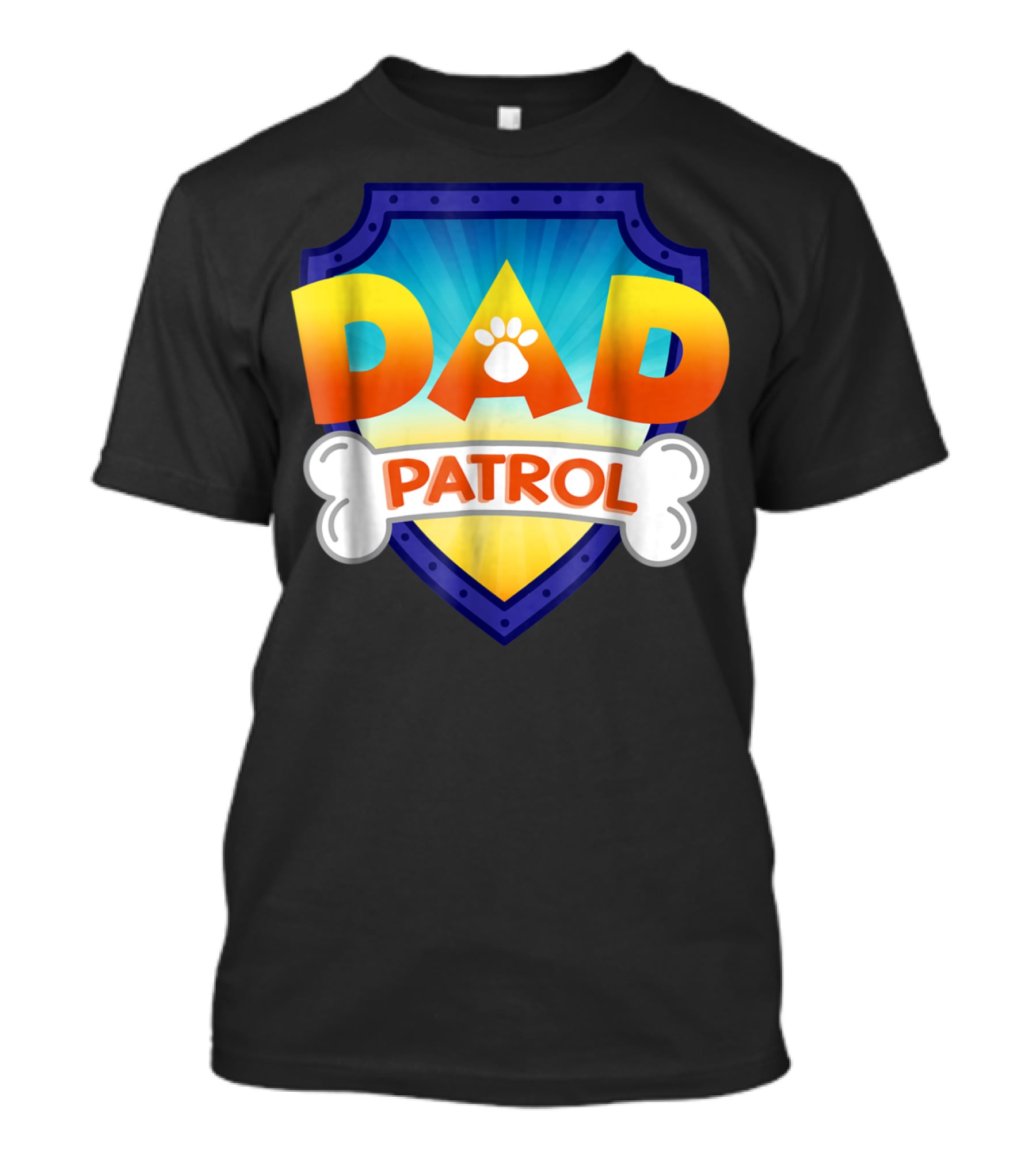 Paw Print Dad Patrol Shield Emblem T-Shirt