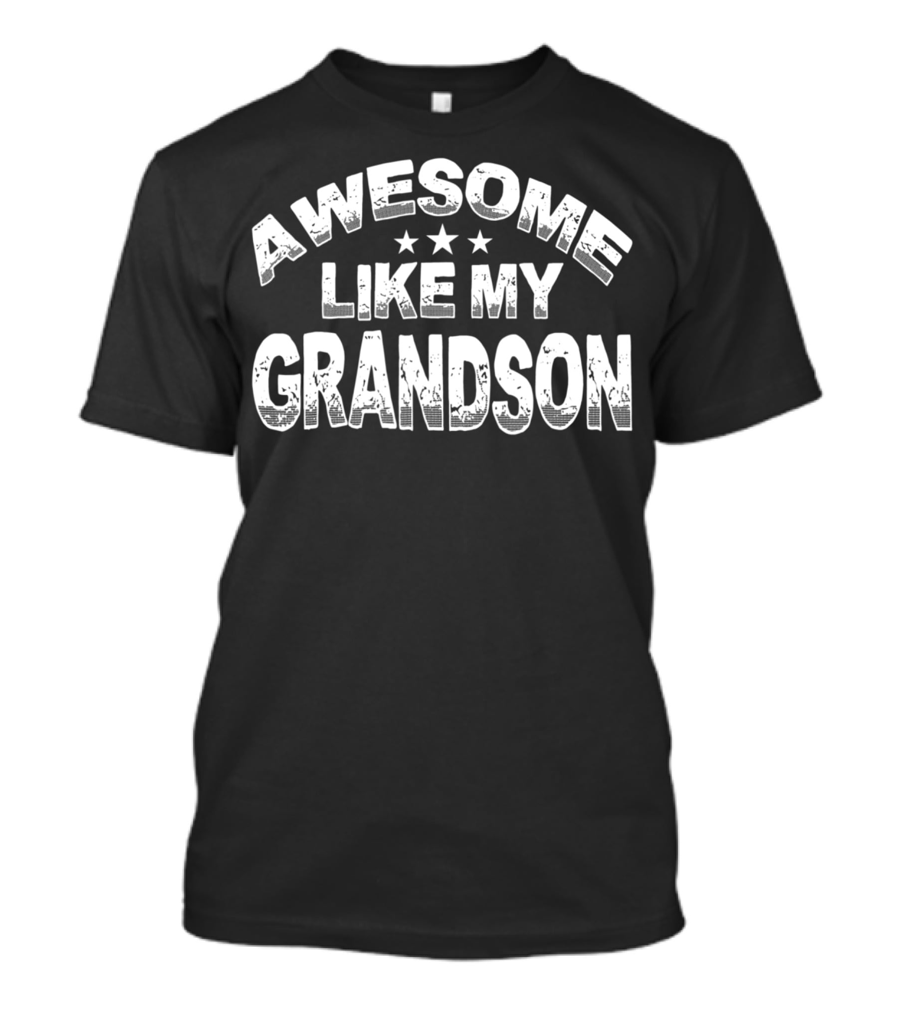 Awesome Like My Grandson From Mom Dad98 Retro Style White Text With Stars T-Shirt