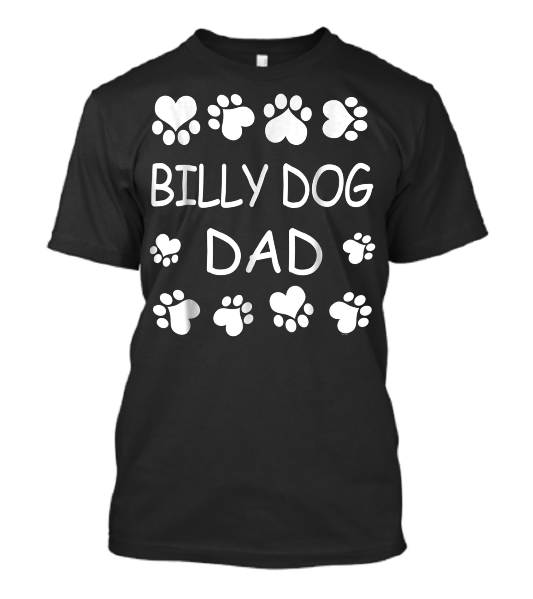 Billy Dog Dad With Paw And Heart Graphics For Christmas Birthday T-Shirt