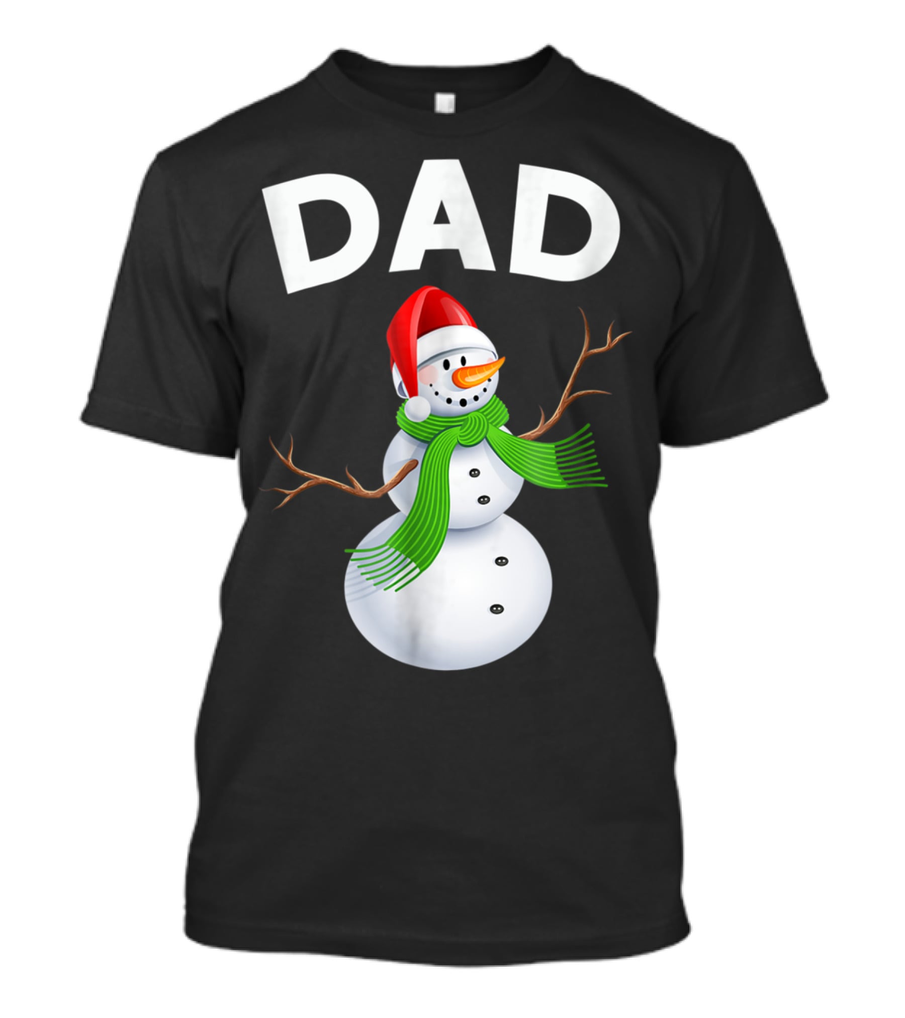 Dad Christmas Snowman Santa Hat Family T-Shirt