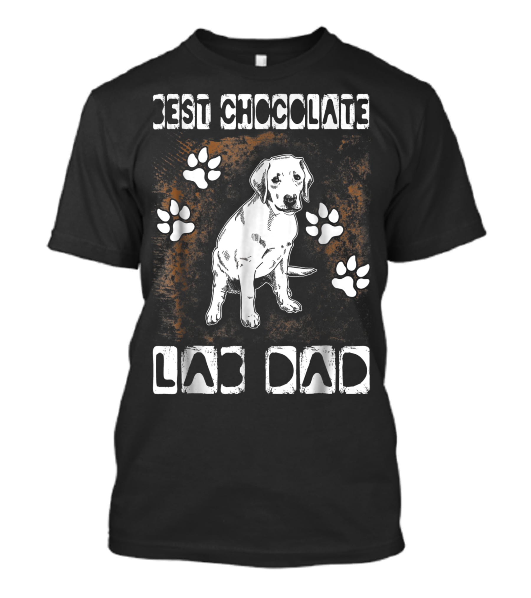 Best Chocolate Lab Dad Paw Print Labrador T-Shirt