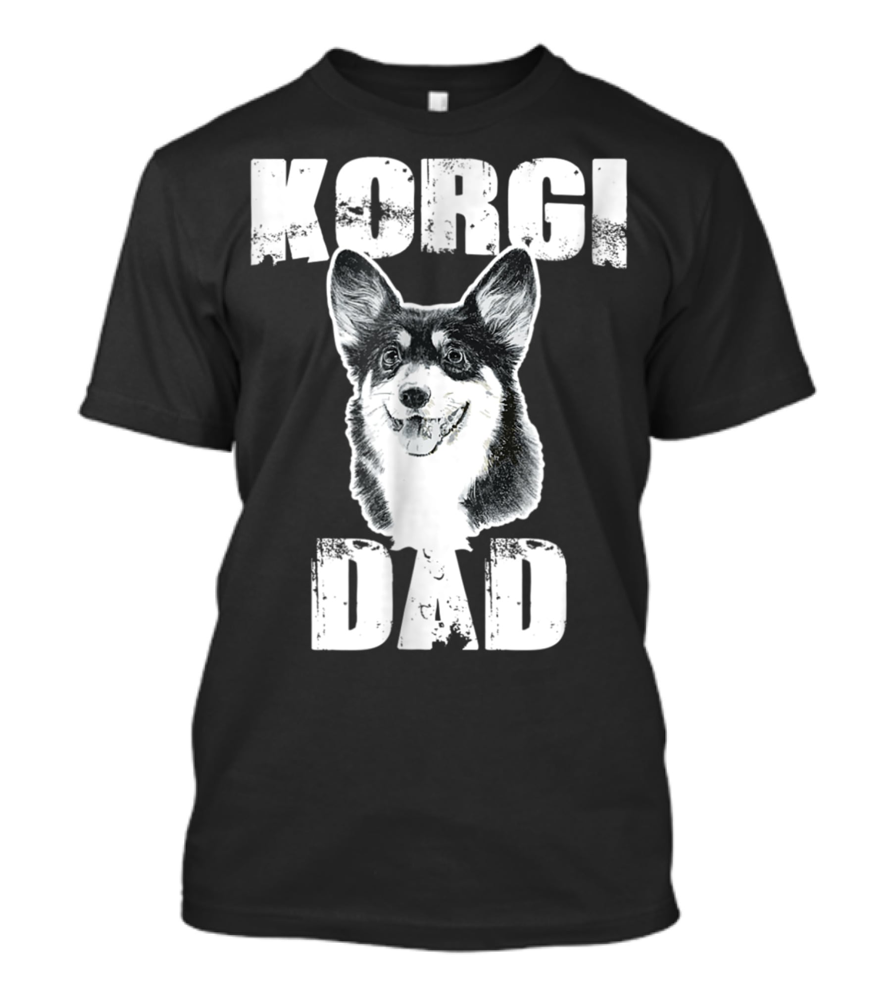 Korgi Dad Black White Fur Father Of Pup 15 T-Shirt