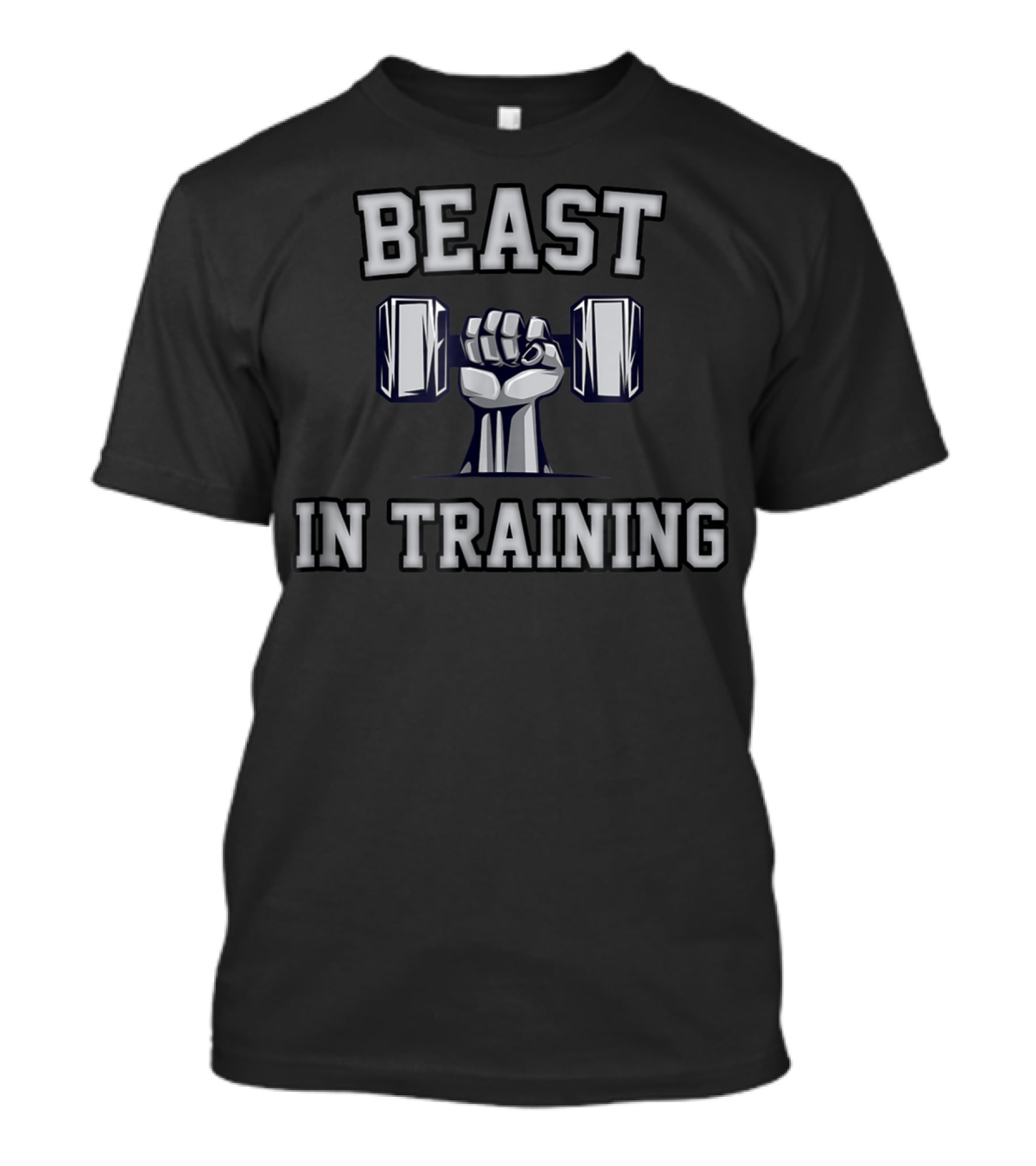Beast In Training Dad Son Bodybuilder Workout Fist Dumbbell T-Shirt