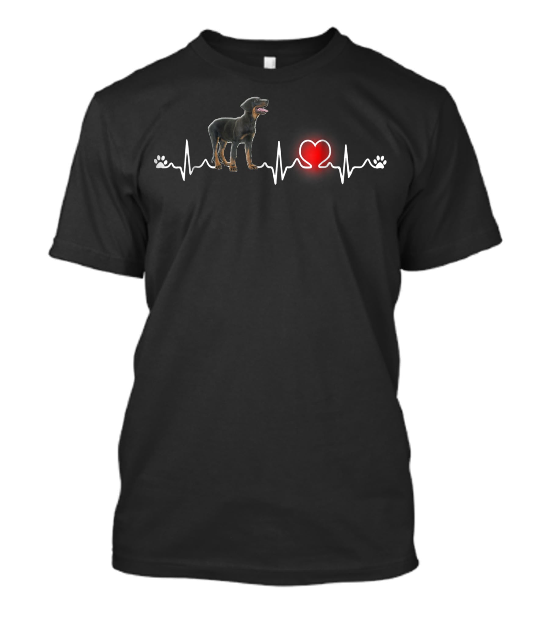 Beauceron Heartbeat Pawprint Love T-Shirt