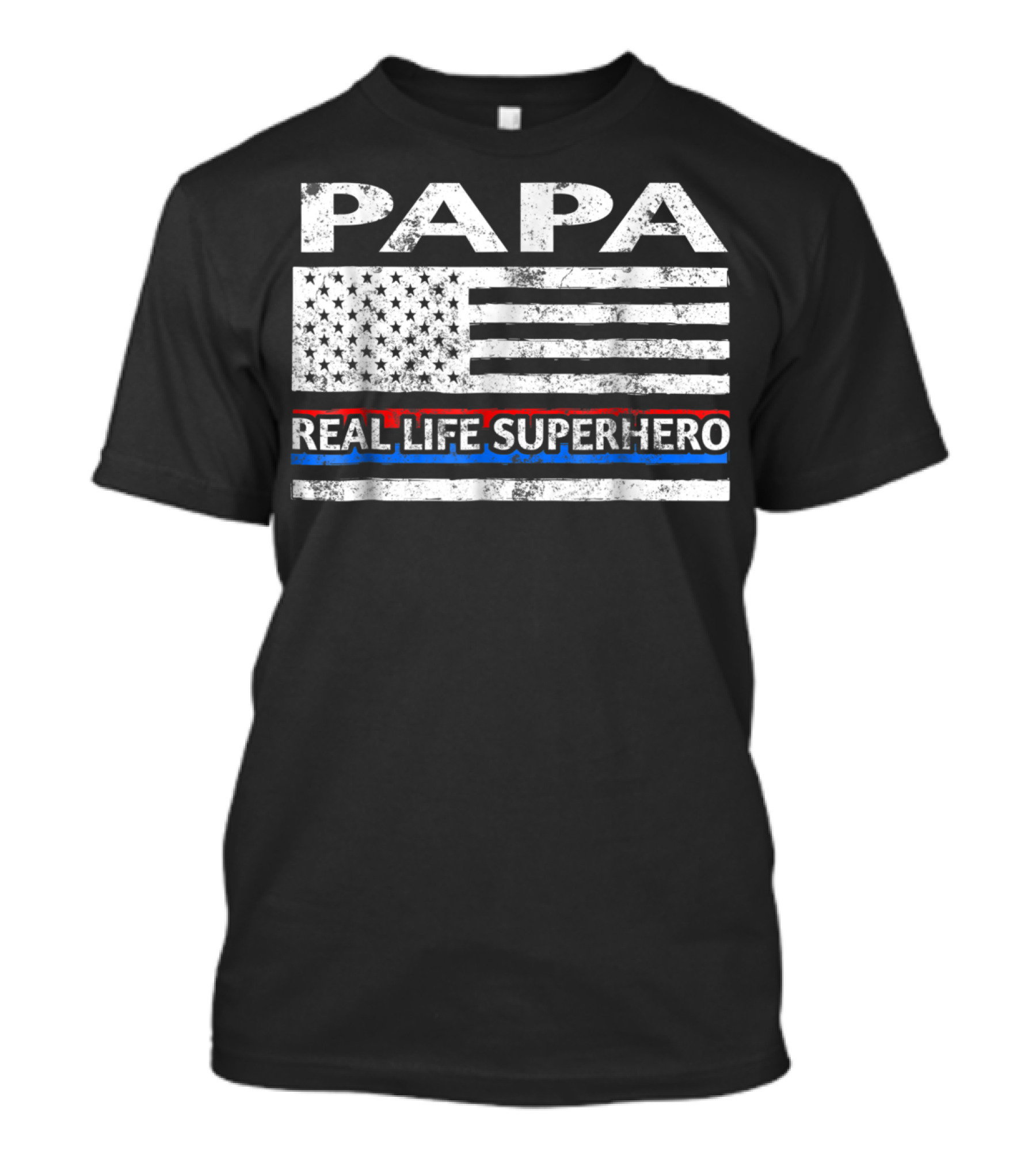 PAPA Real Life Superhero American Flag T-Shirt