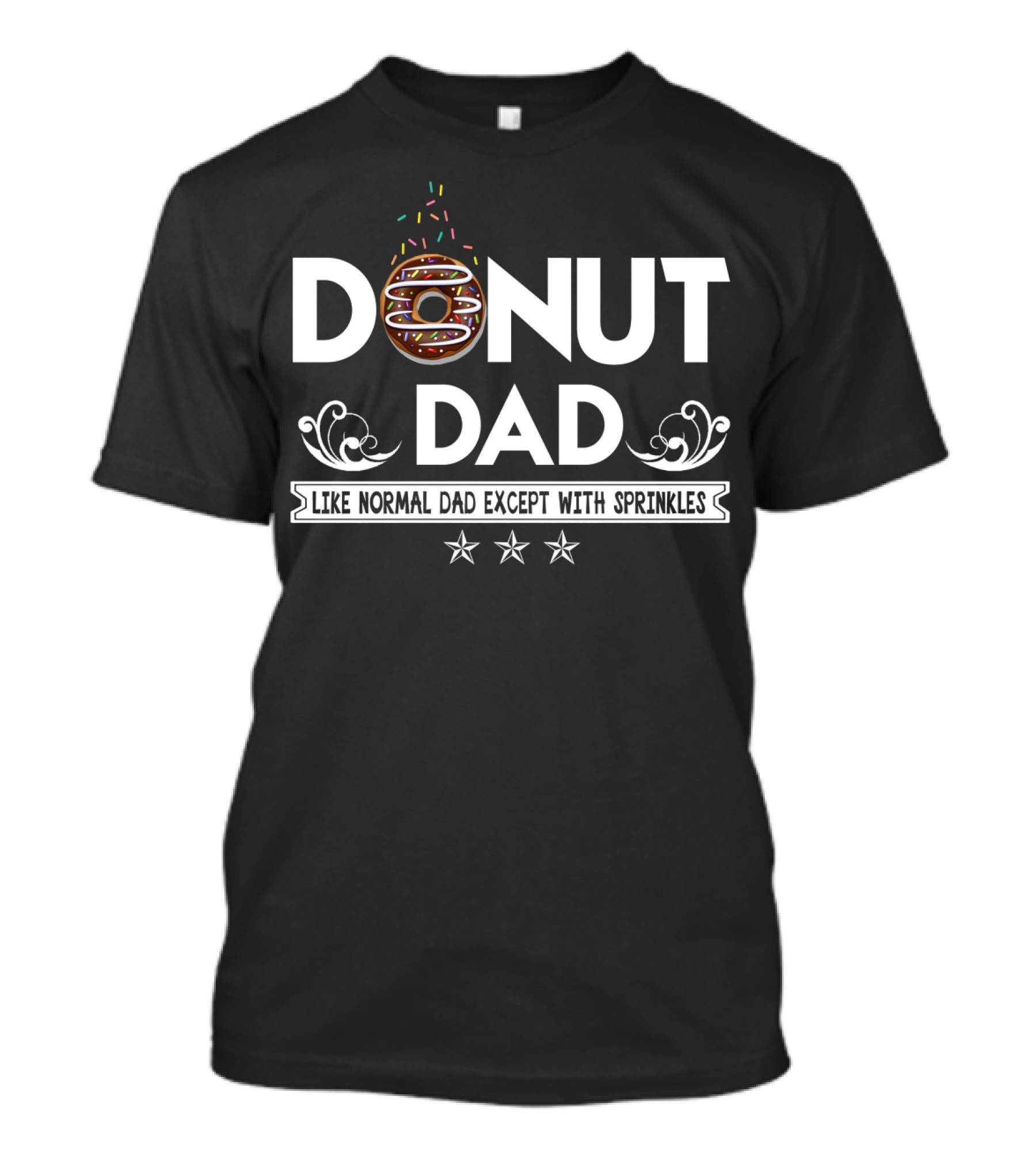 Donut Dad Like Normal Dad Except With Sprinkles Stars Funny T-Shirt