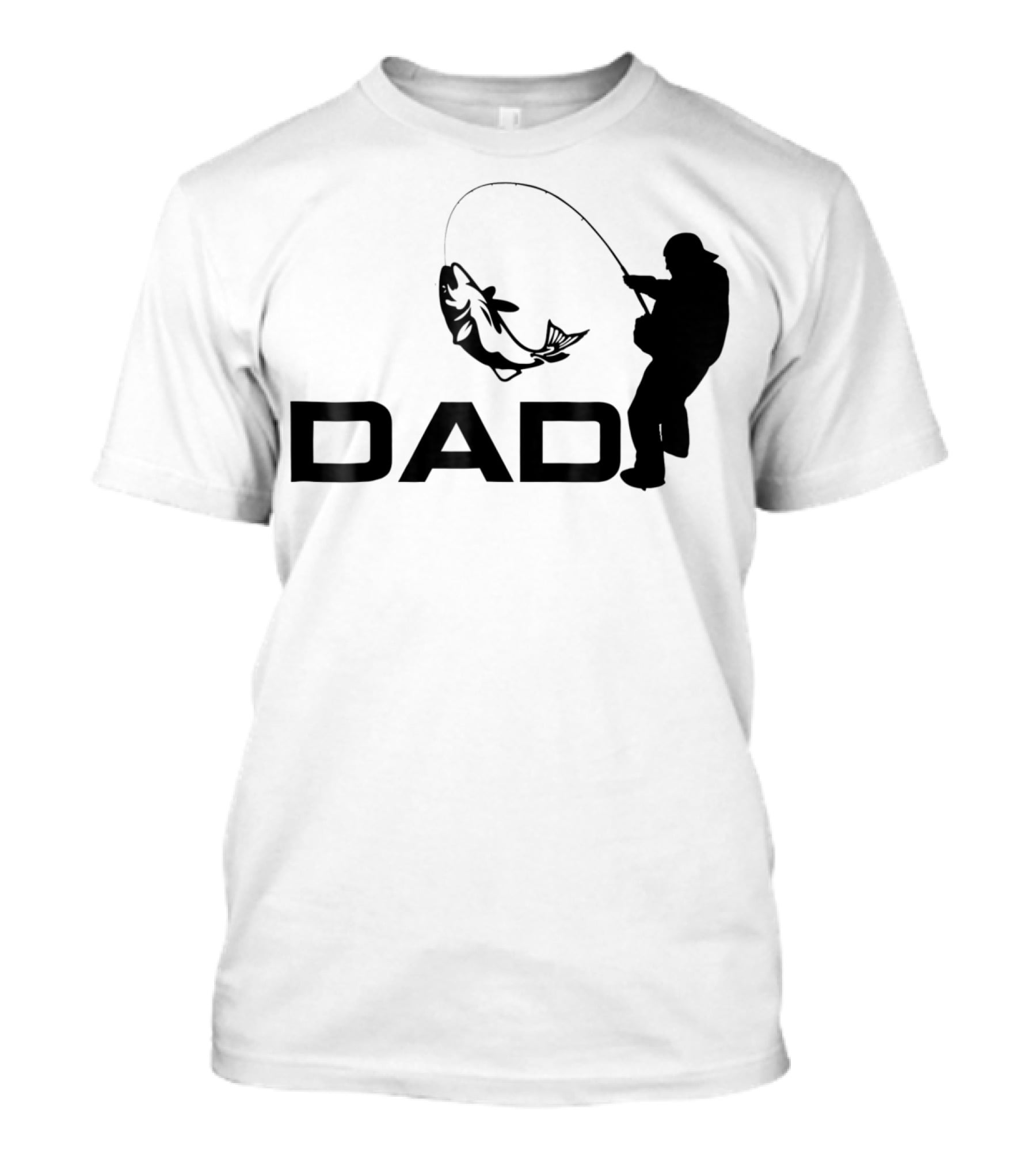 Dad Fishing Fisherman Silhouette Catching Fish 031 T-Shirt