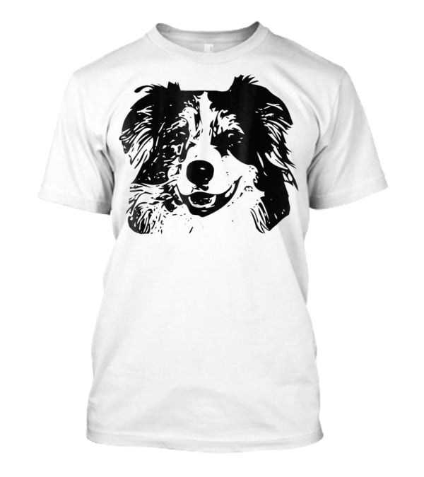 Australian Shepherd Dog Mom Or Dad Happy Face T-Shirt