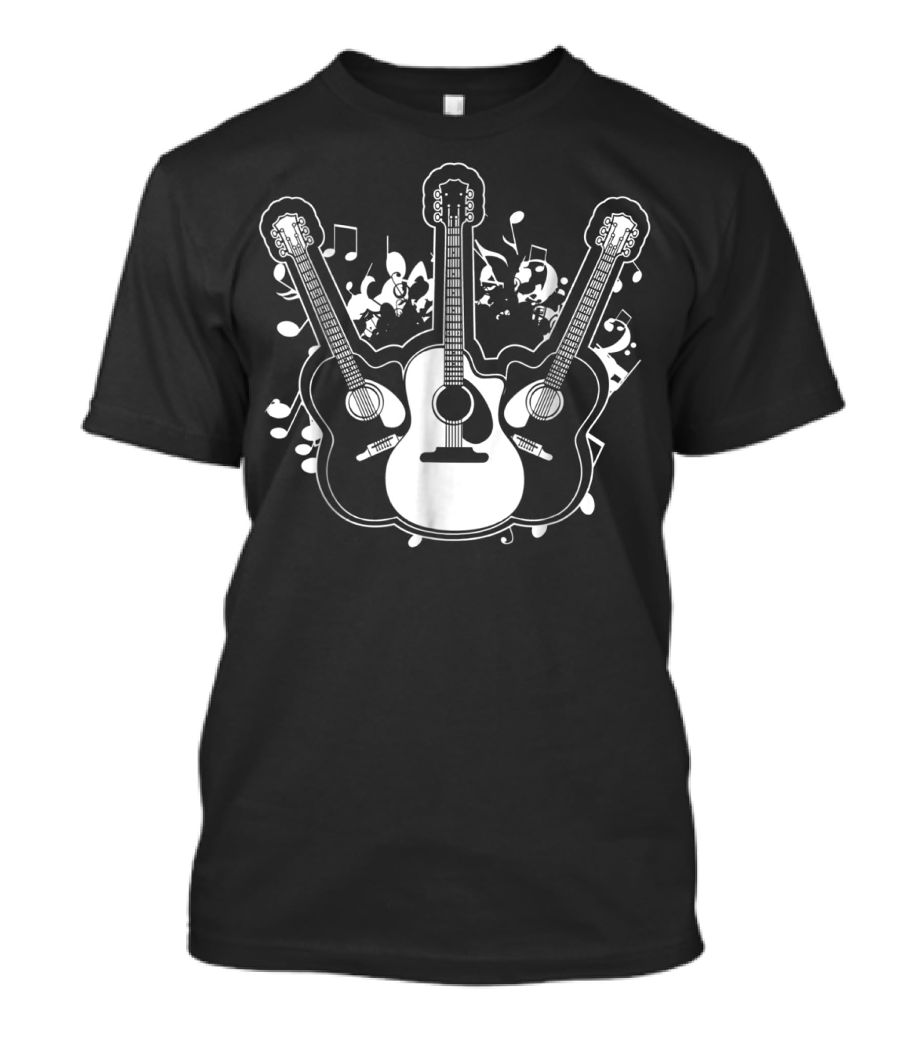 Acoustic Guitar Dad Rock Star Music Notes T-Shirt