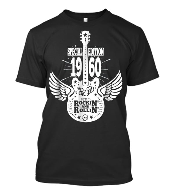 Special Edition 1960 Vintage Classic Rock And Roll Winged Guitar T-Shirt