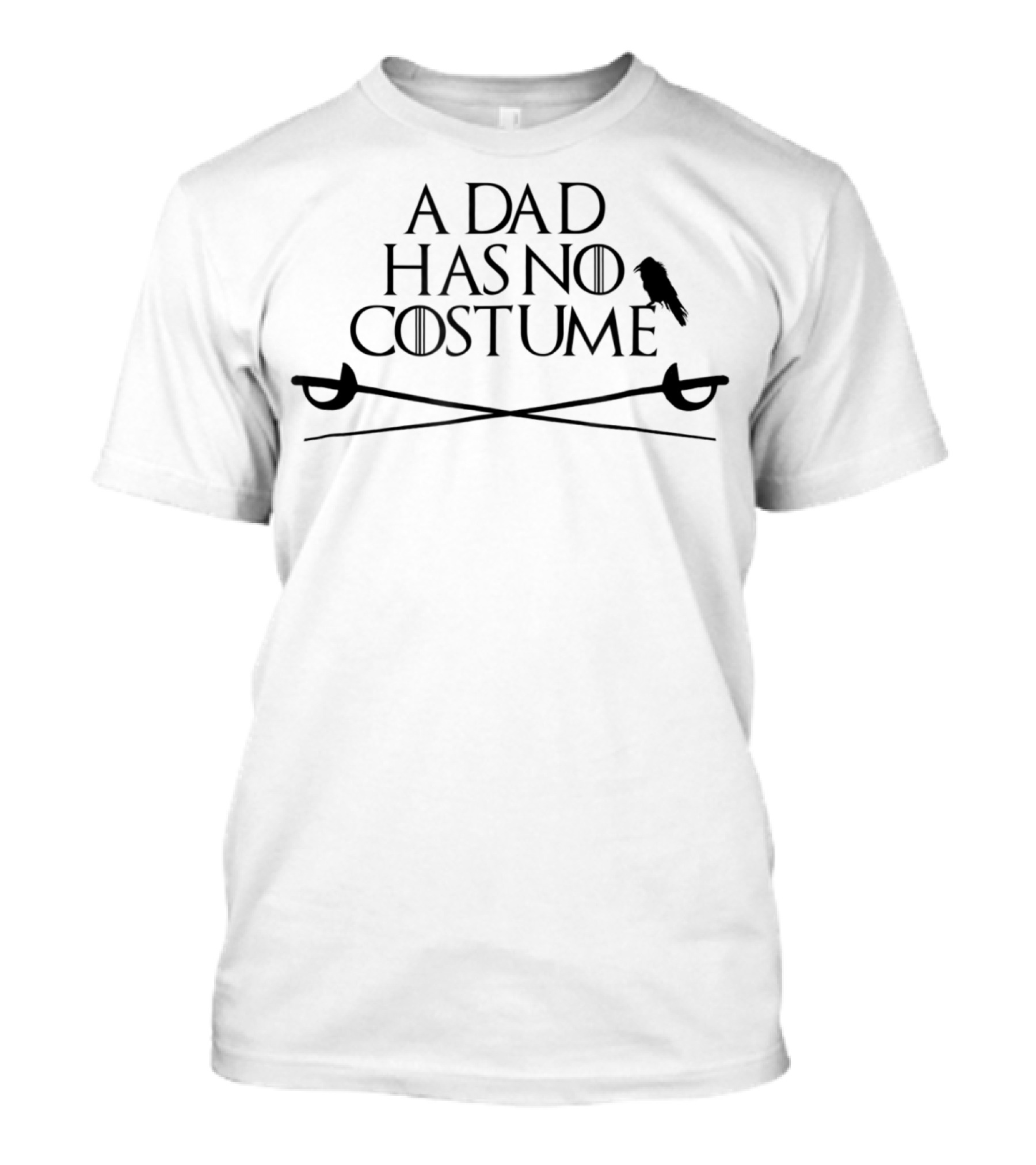 A Dad Has No Costume Funny Halloween Fencing Sword With Raven And Crossed Sabres T-Shirt