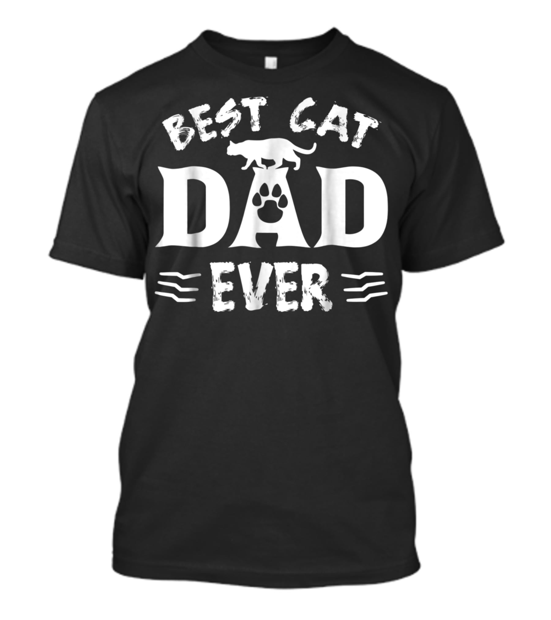 Best Cat Dad Ever Paw Print Funny Cat Lovers T-Shirt