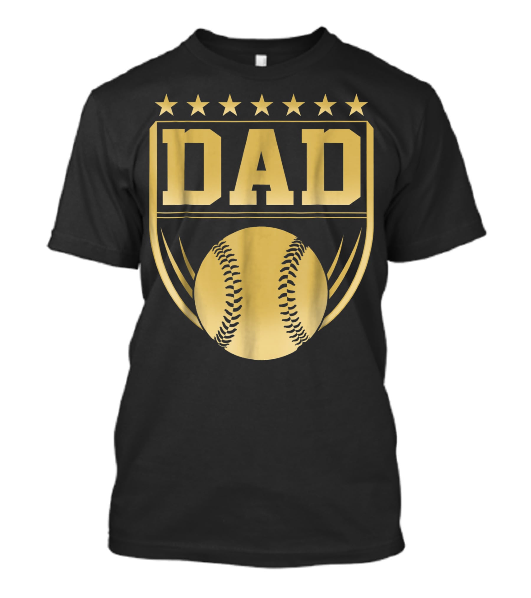 Golden Shield Baseball Dad Medal 76 T-Shirt