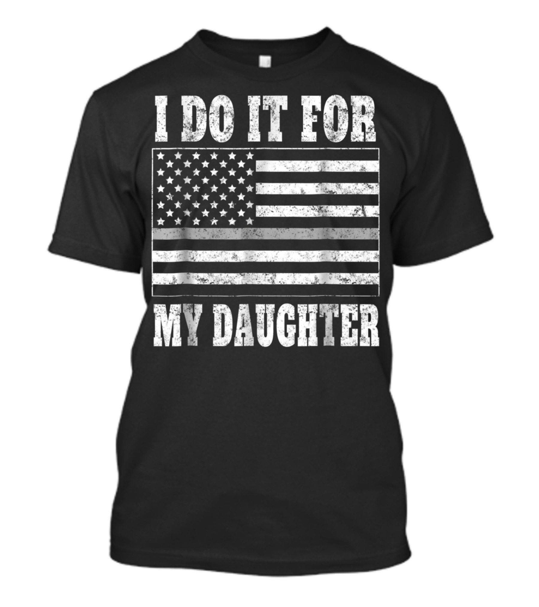 Corrections Officer Dad Thin Gray Line I Do It For My Daughter American Flag T-Shirt