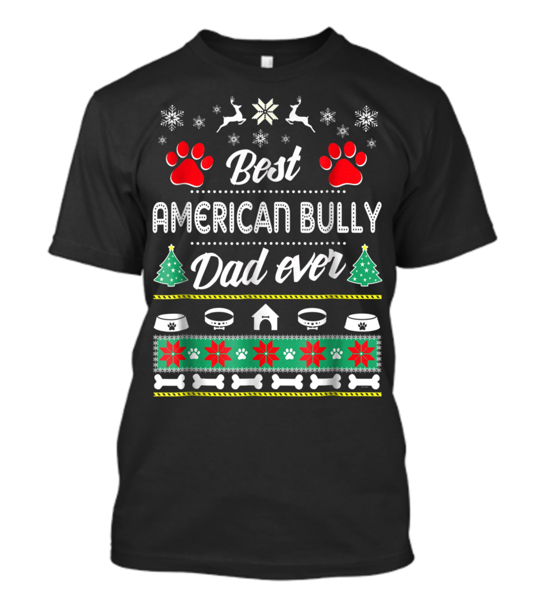 Best American Bully Dad Ever Christmas Holiday T-Shirt