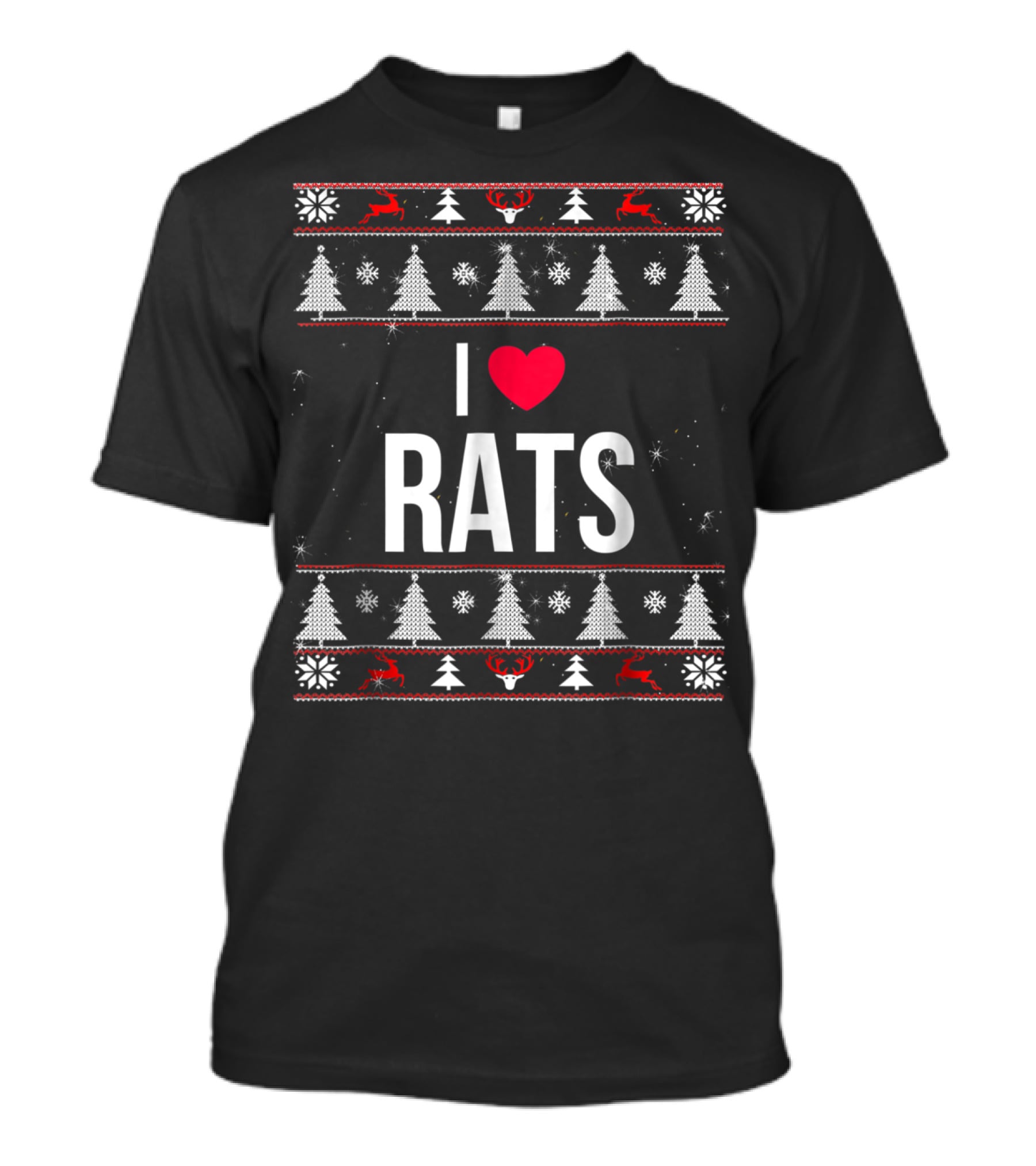 Christmas I Love Rats Ugly T-Shirt