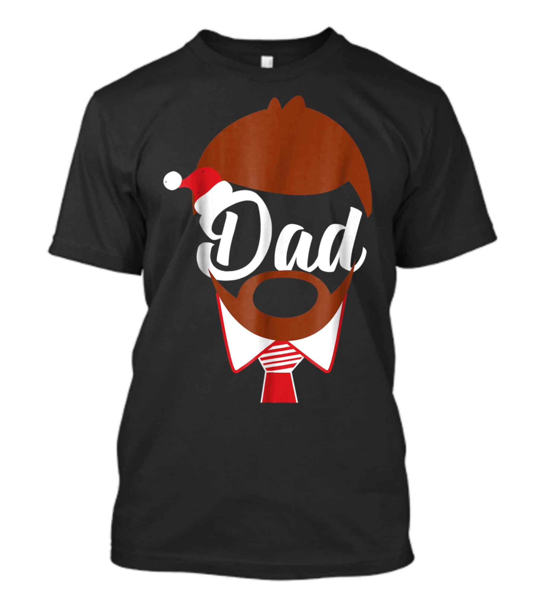Dad Face Santa Hat Christmas Family Matching Holiday82 T-Shirt
