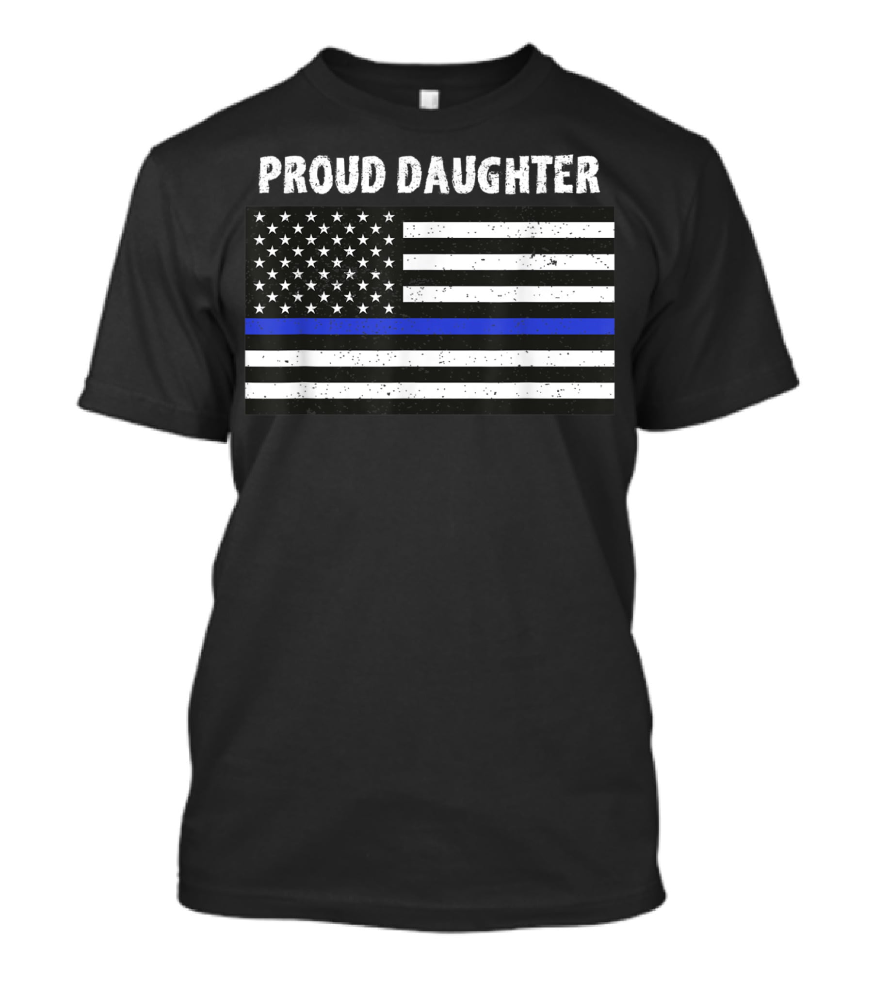 Proud Daughter Thin Blue Line American Flag T-Shirt