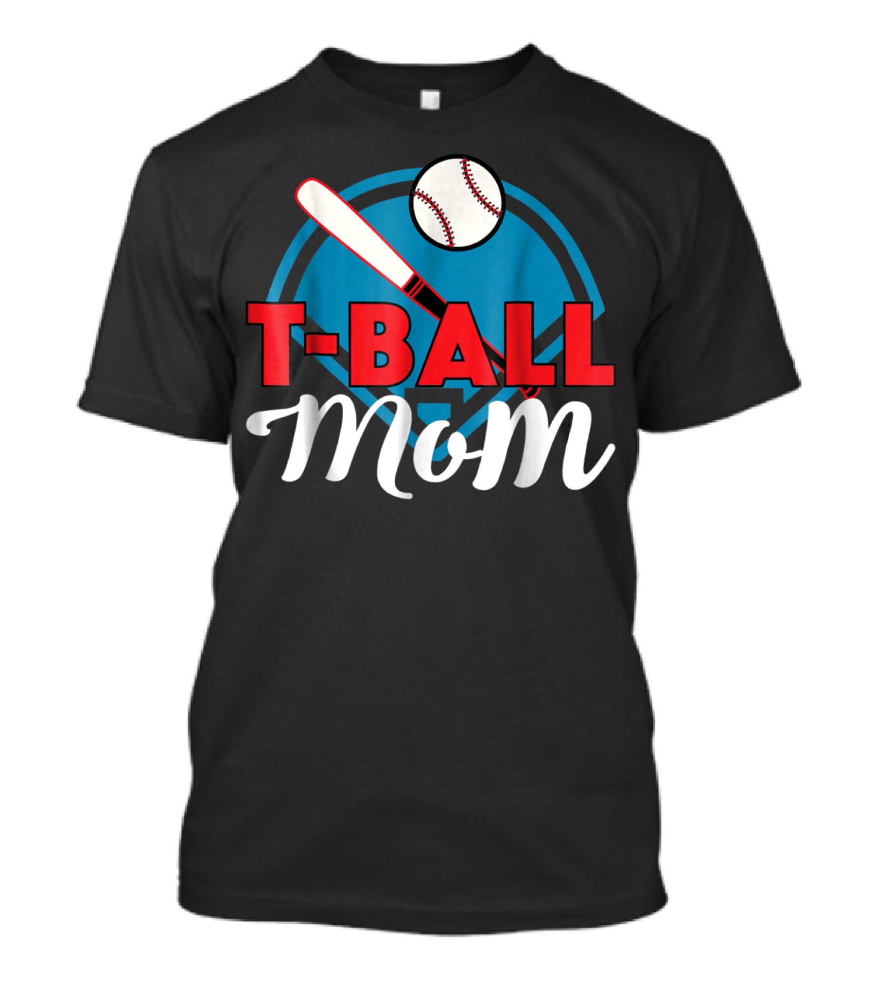 T-Ball Mom Baseball Bat And Home Plate T-Shirt