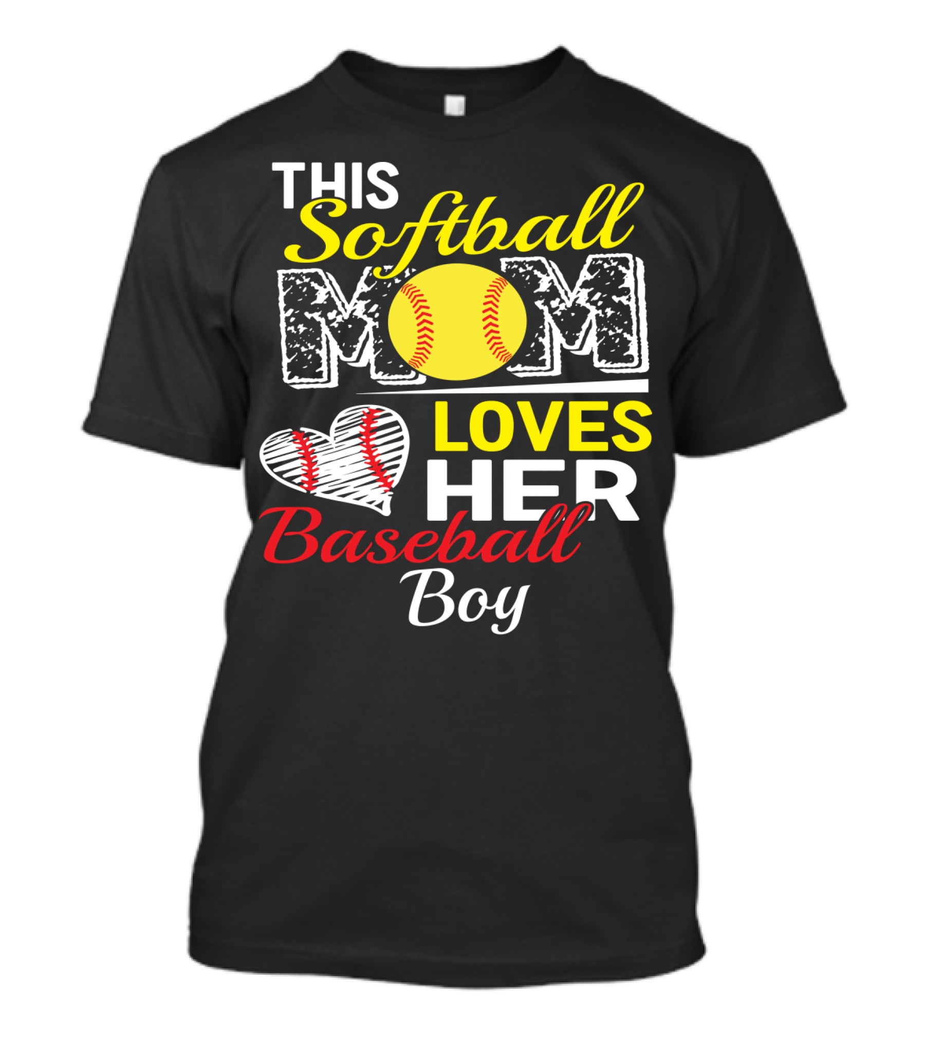 This Softball Mom Loves Her Baseball Boy T-Shirt