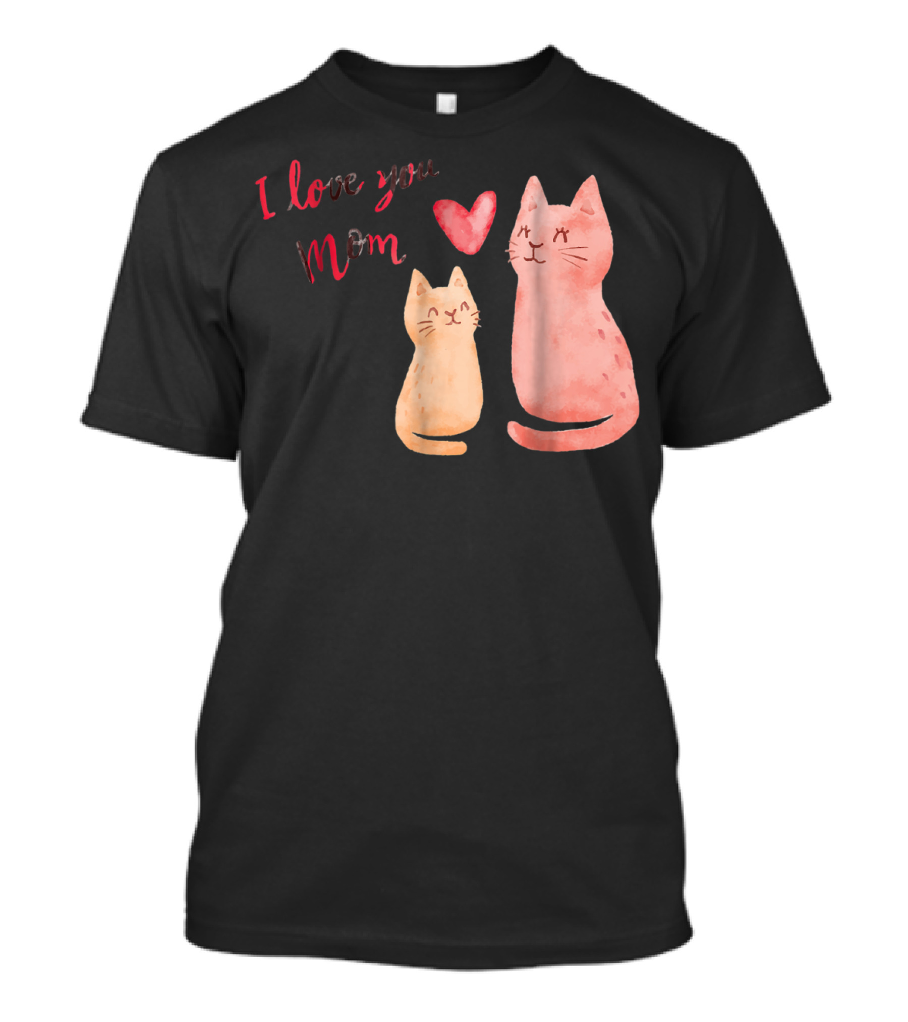 I Love You Mom Cats Heart T-Shirt