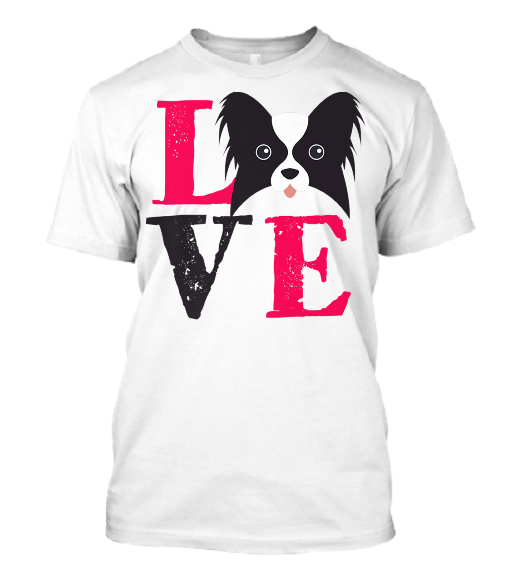 I Love Papillion Puppy Mom And Dad Love Papillon Dog T-Shirt