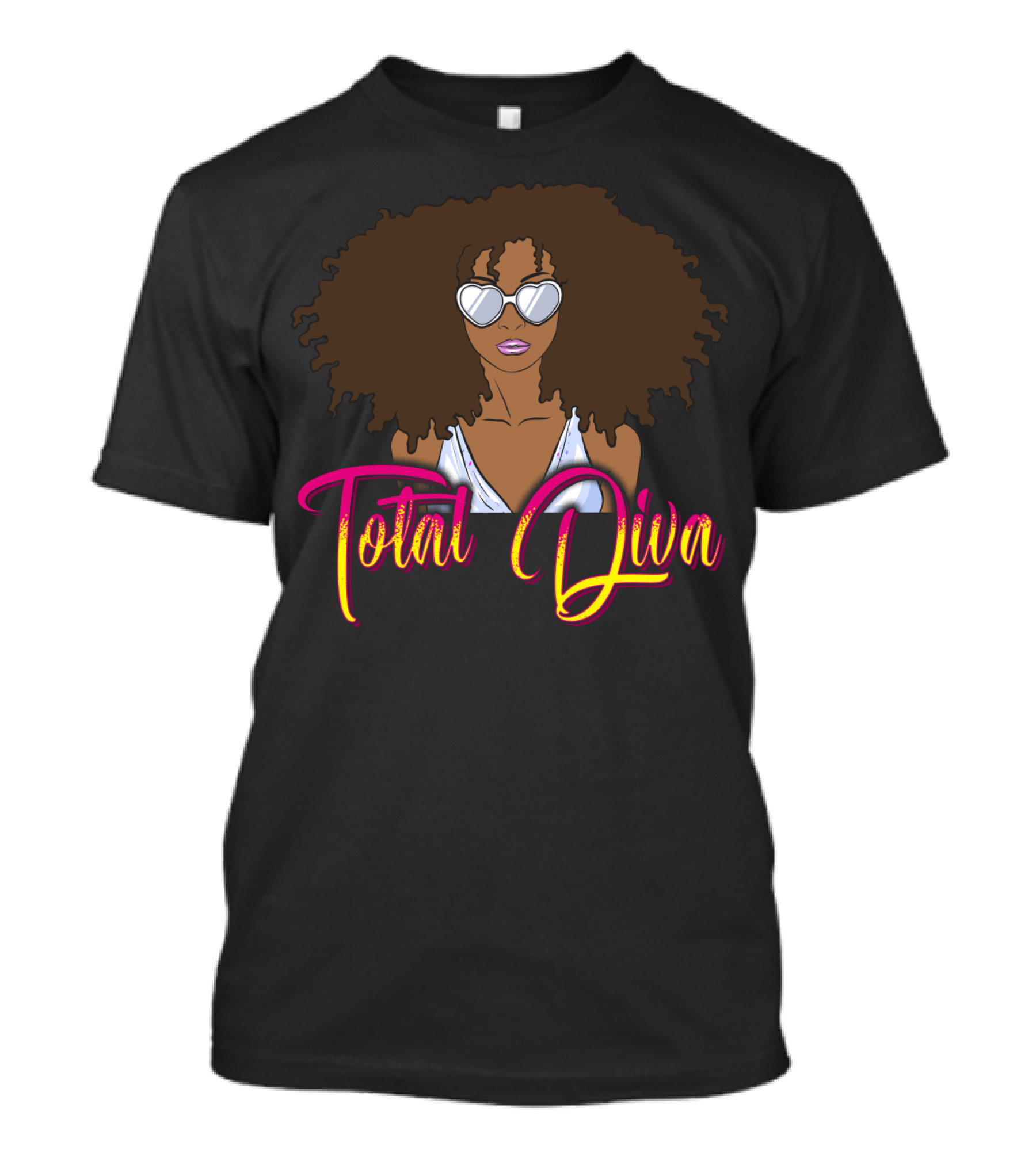 Total Diva Black Girl Magic Mom 50 Iconic Style Sunglasses Afro T-Shirt