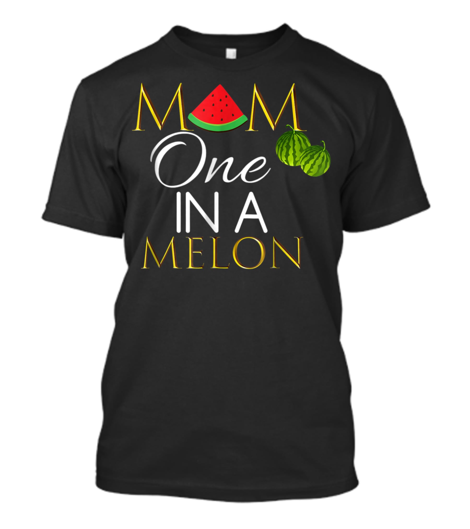 Mom One In A Melon Cute Watermelon Birthday T-Shirt