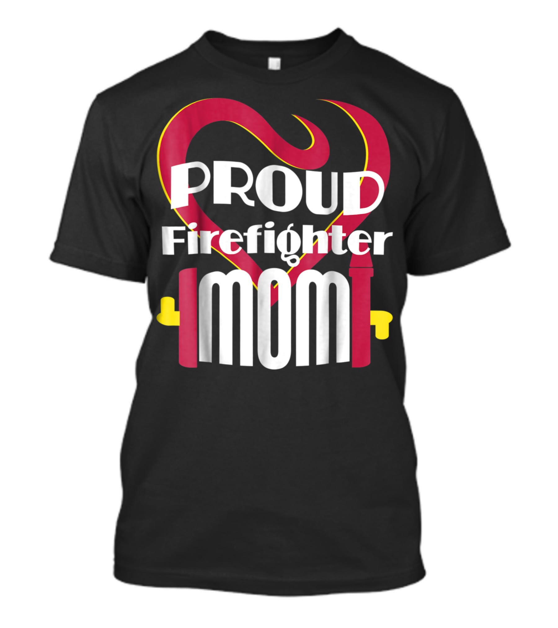 Proud Firefighter Mom Heart T-Shirt