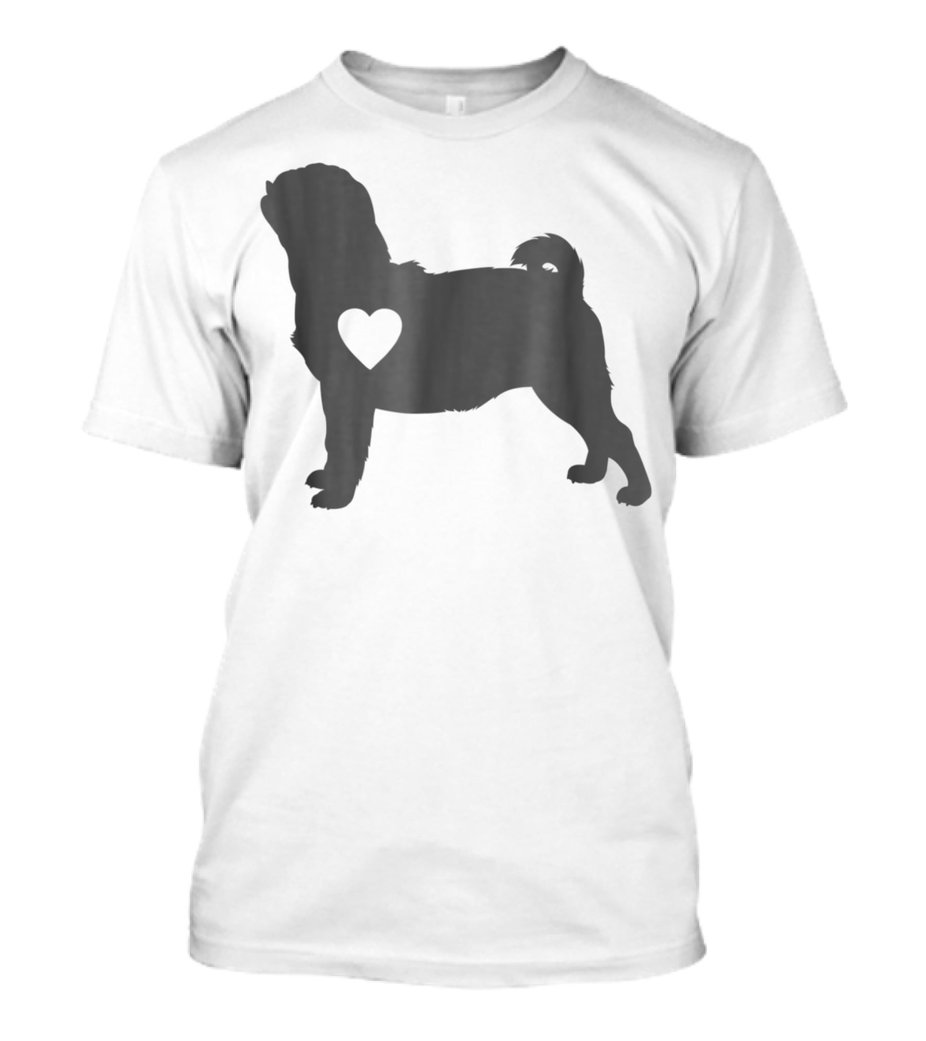 Pug Love Heart Silhouette Pug Dog Mom59 T-Shirt