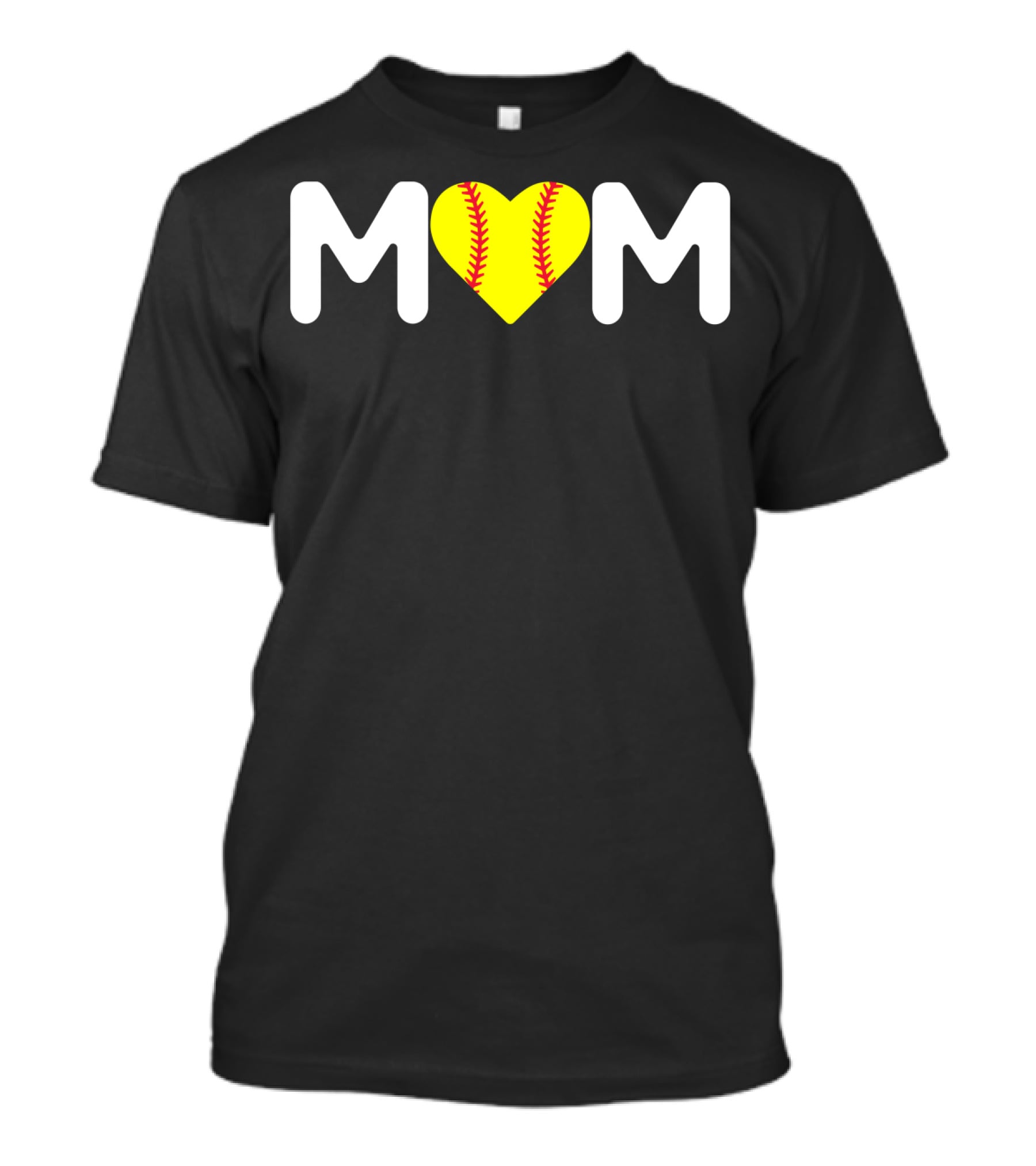 MOM Heart Baseball Stitch Love T-Shirt